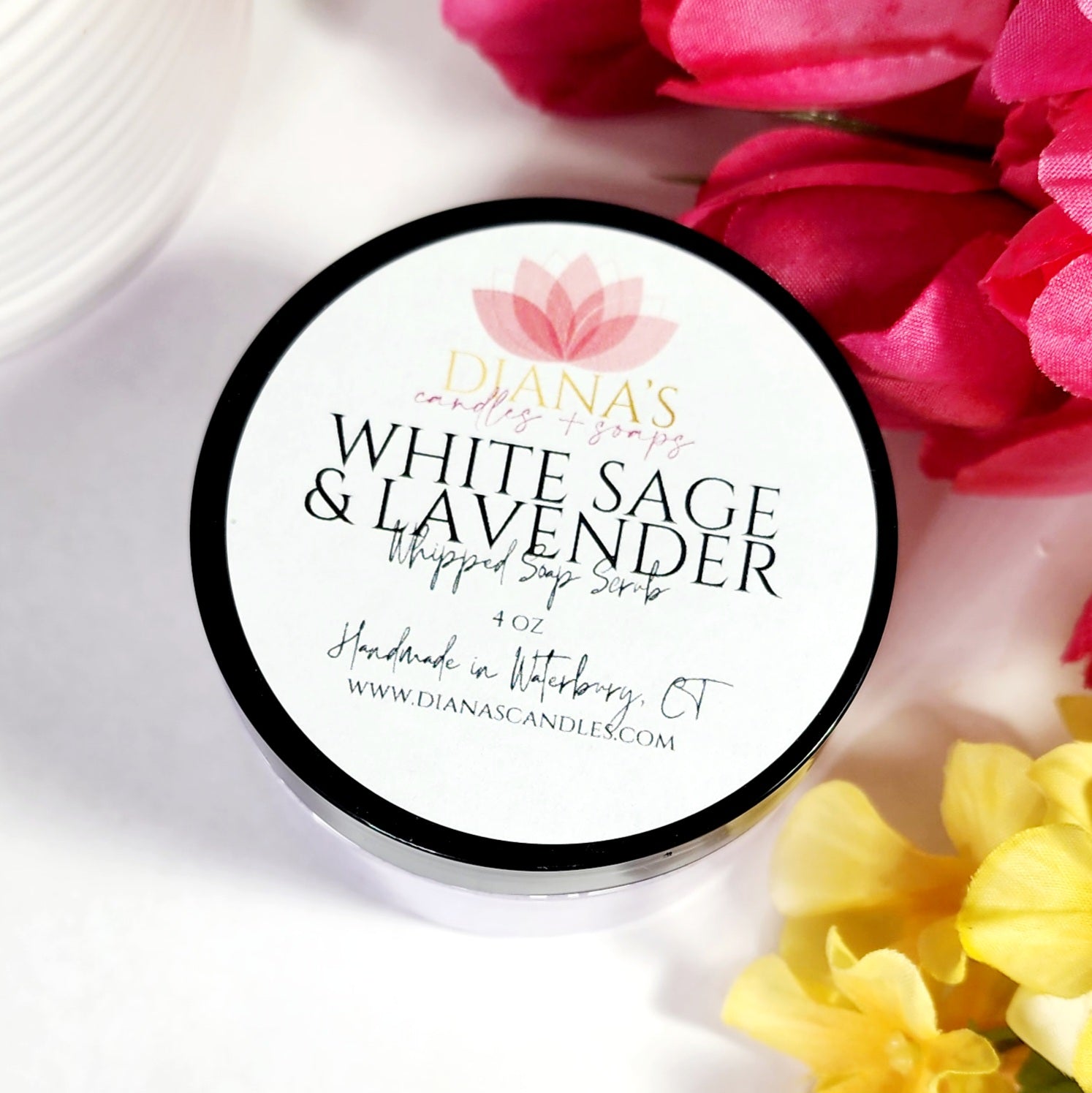 White Sage & Lavender Whipped Soap Scrub Diana's Candles and Soaps