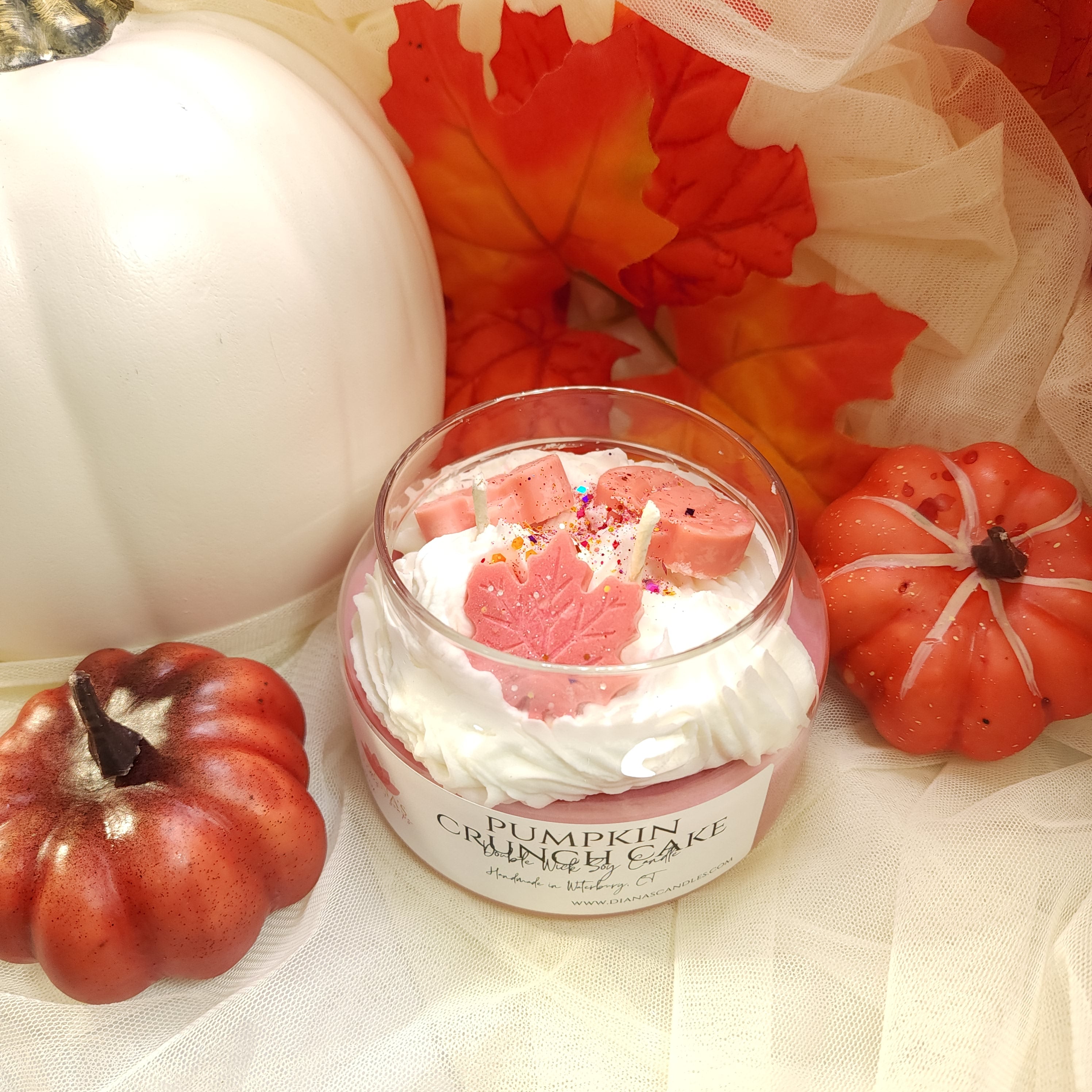 Pumpkin Crunch Cake Double Wick Candle Diana's Candles and Soaps
