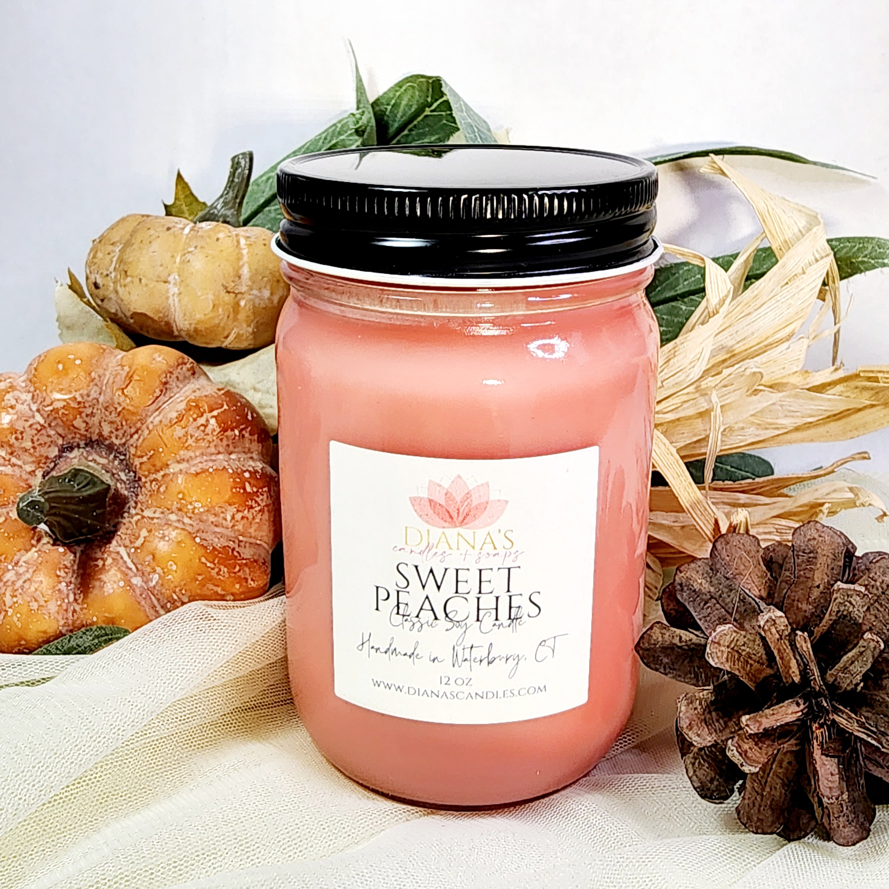 Sweet Peaches Jar Candle Diana's Candles and Soaps