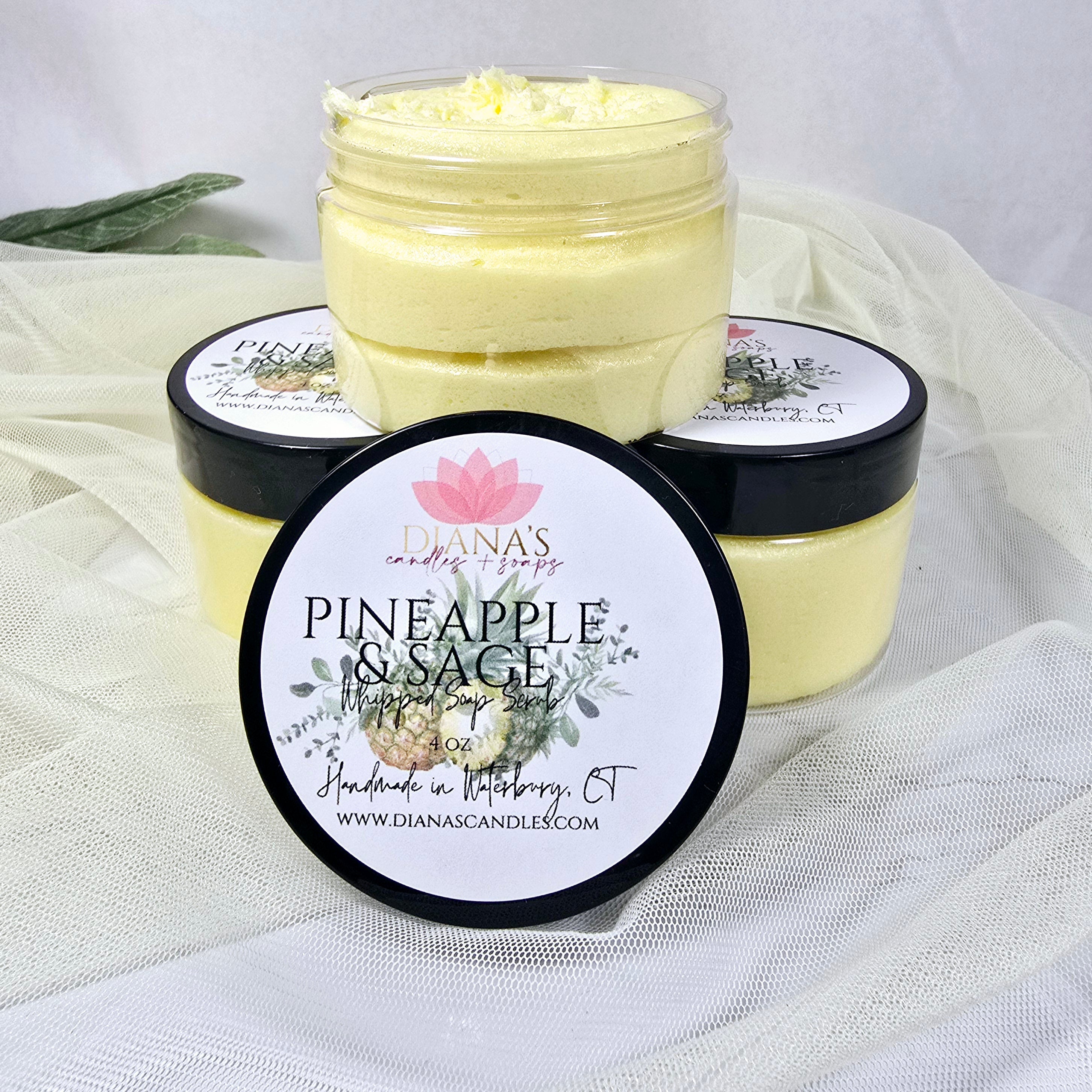 Pineapple & Sage Whipped Scrub Diana's Candles and Soaps