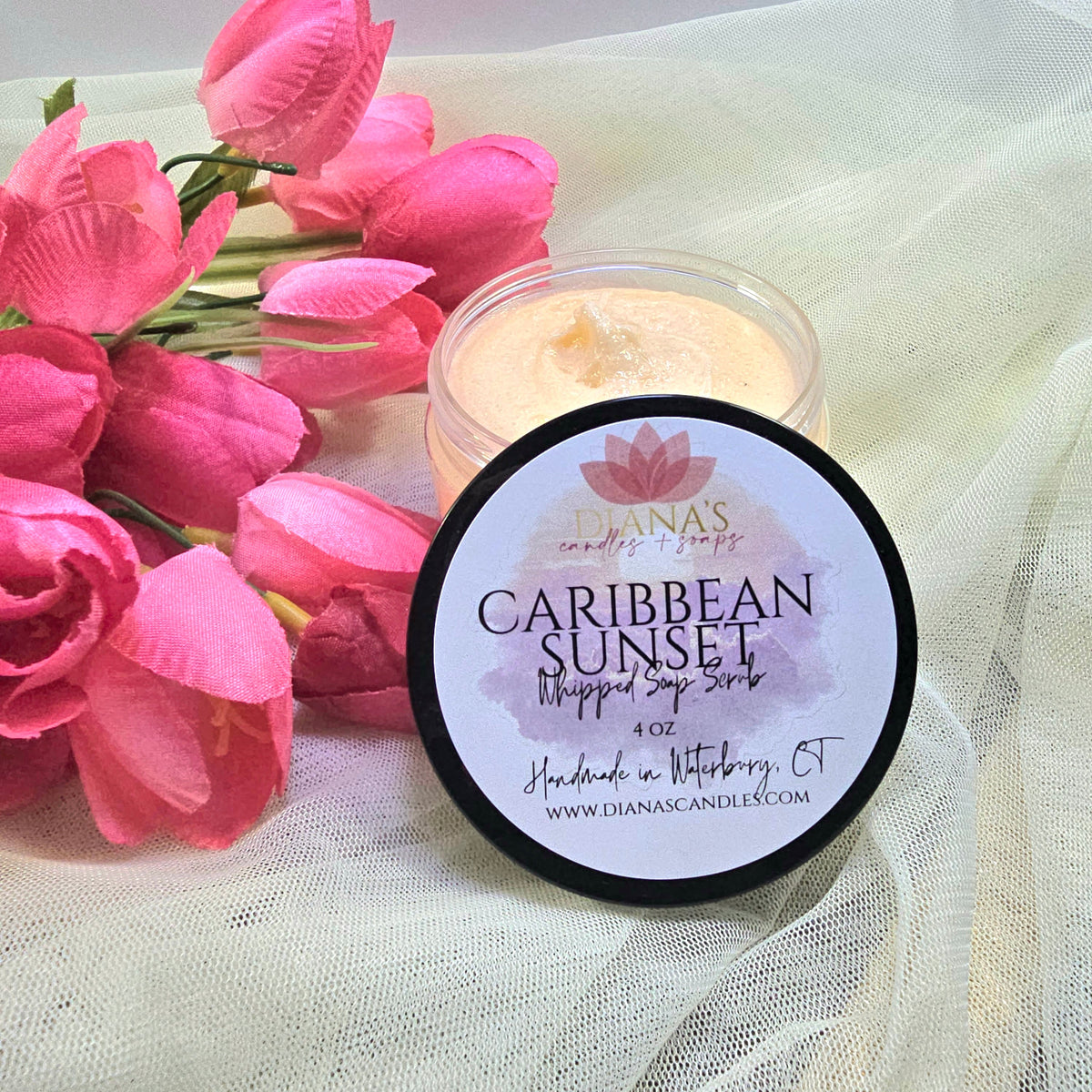Caribbean Sunset Whipped Soap Scrub Diana's Candles and Soaps