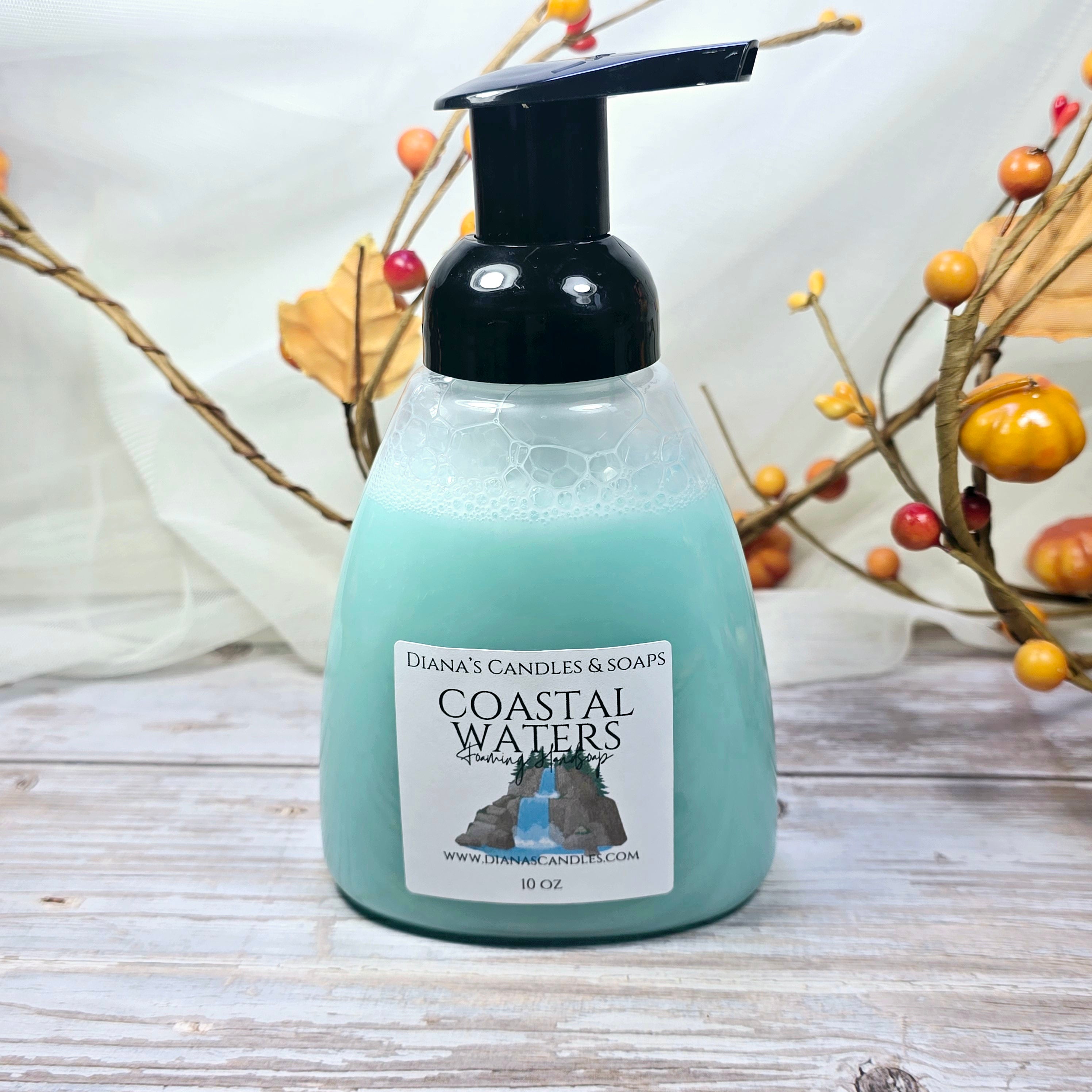 Gentle foaming hand soap with coastal, floral, and musky fragrance