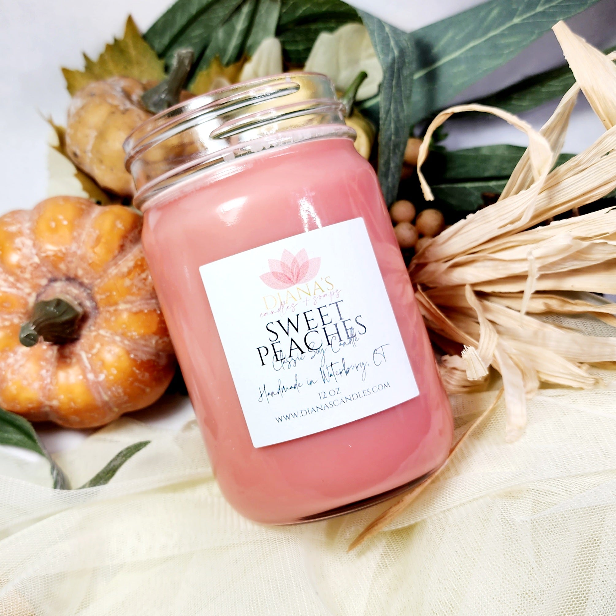 Sweet Peaches Jar Candle Diana's Candles and Soaps
