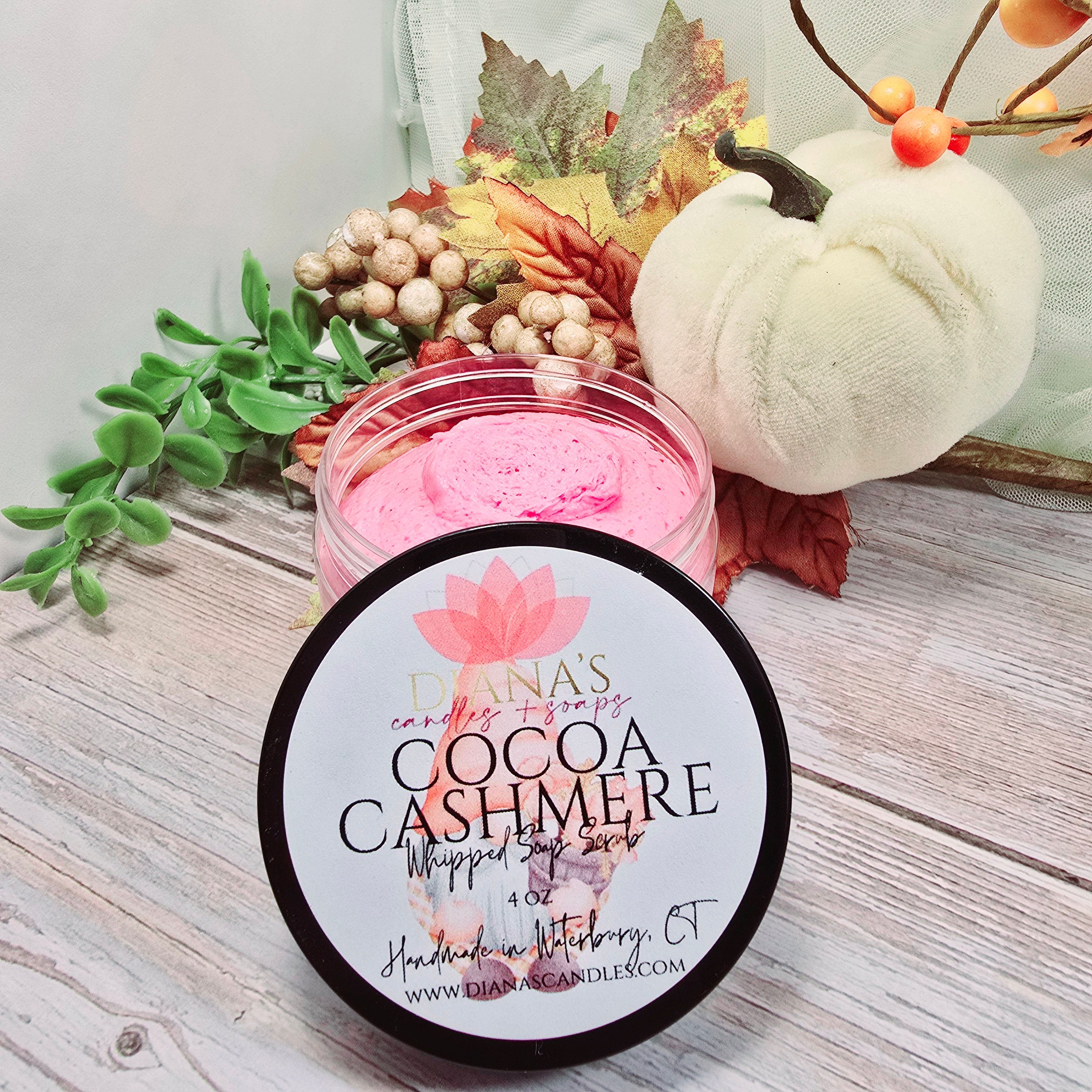 Cocoa Cashmere Whipped Soap Scrub w/ Pink Himalayan Sea Salt Diana's Candles and Soaps