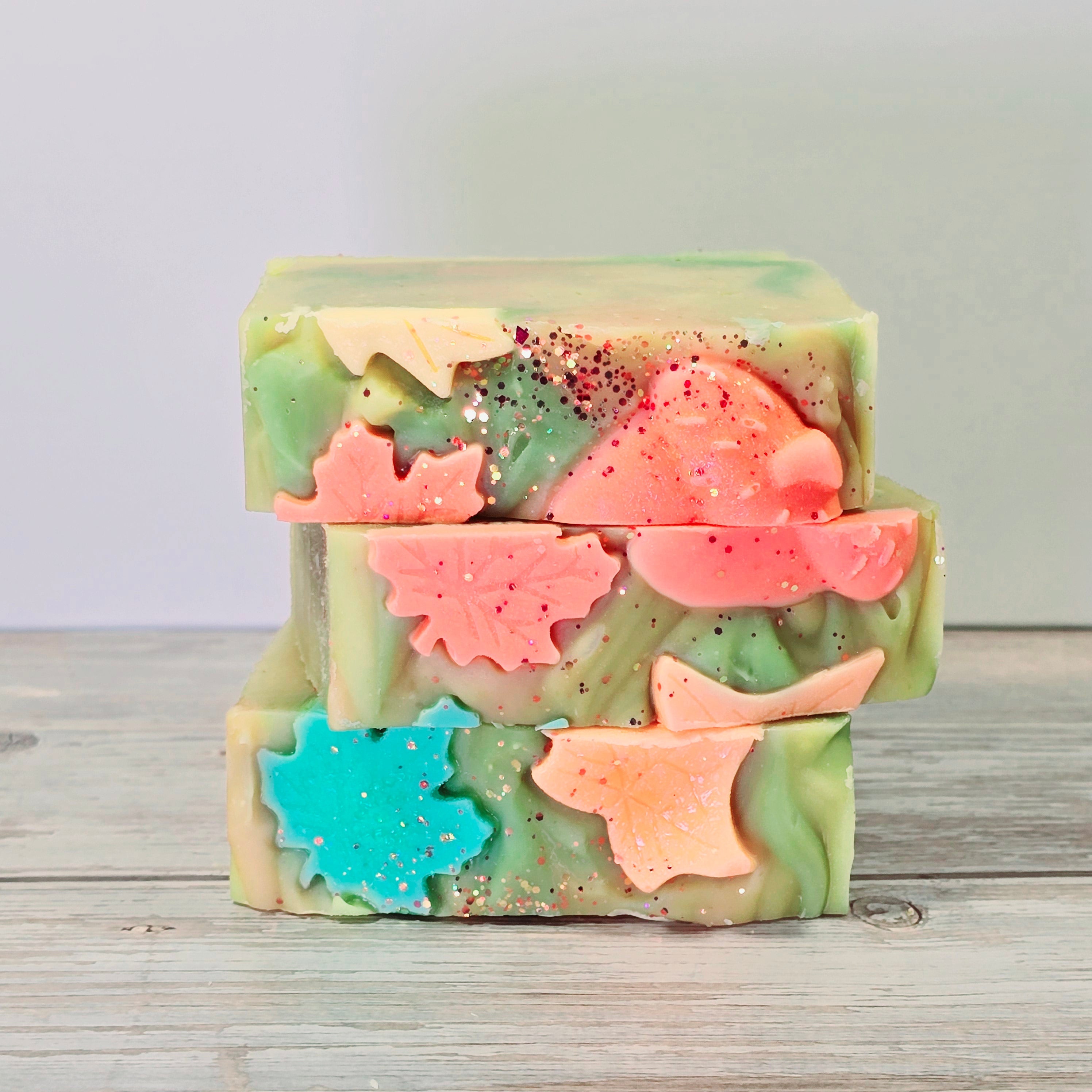 Fall Leaves Soap Bar with apple, berry, and golden nectar scent