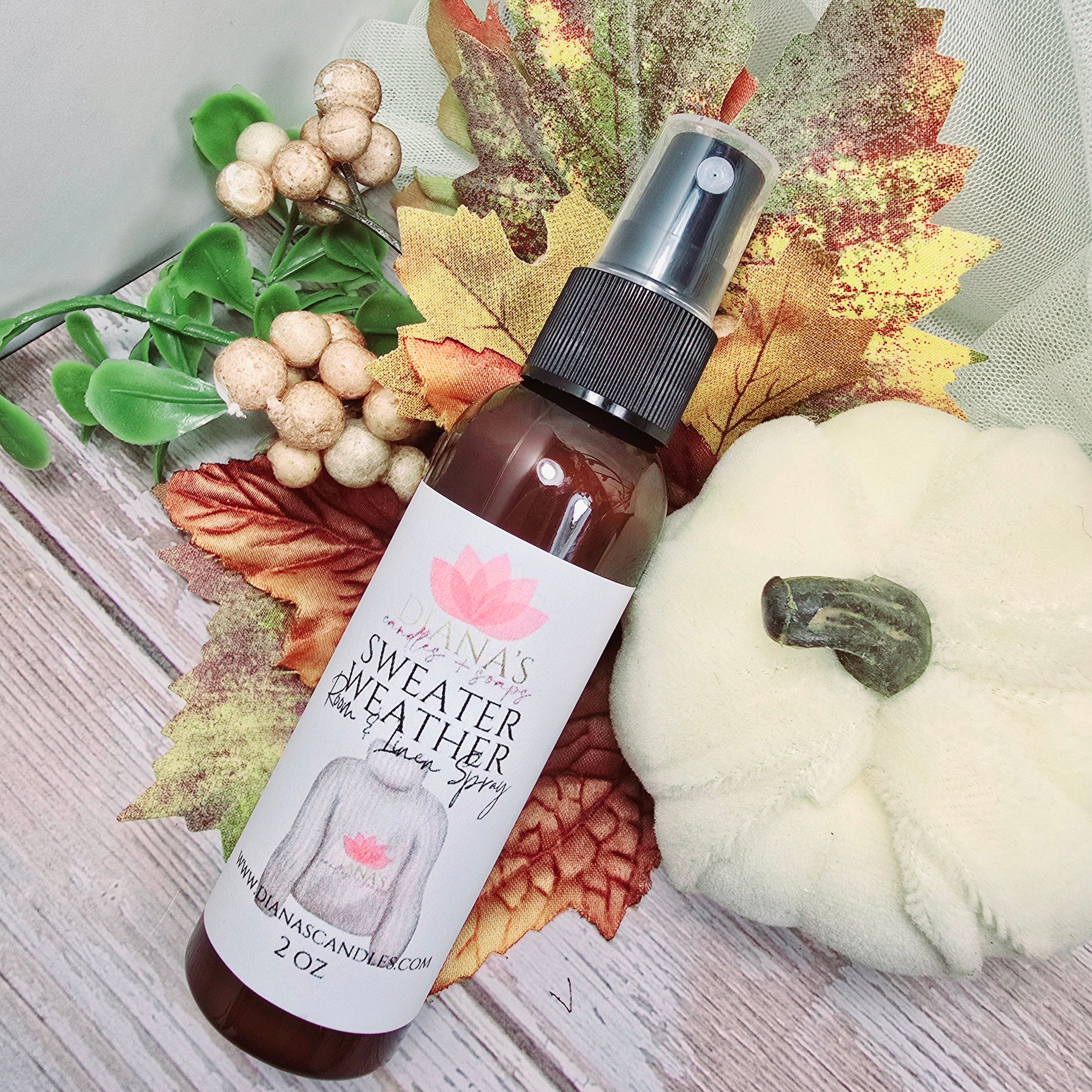 Mint, pine, and vanilla musk scented room spray