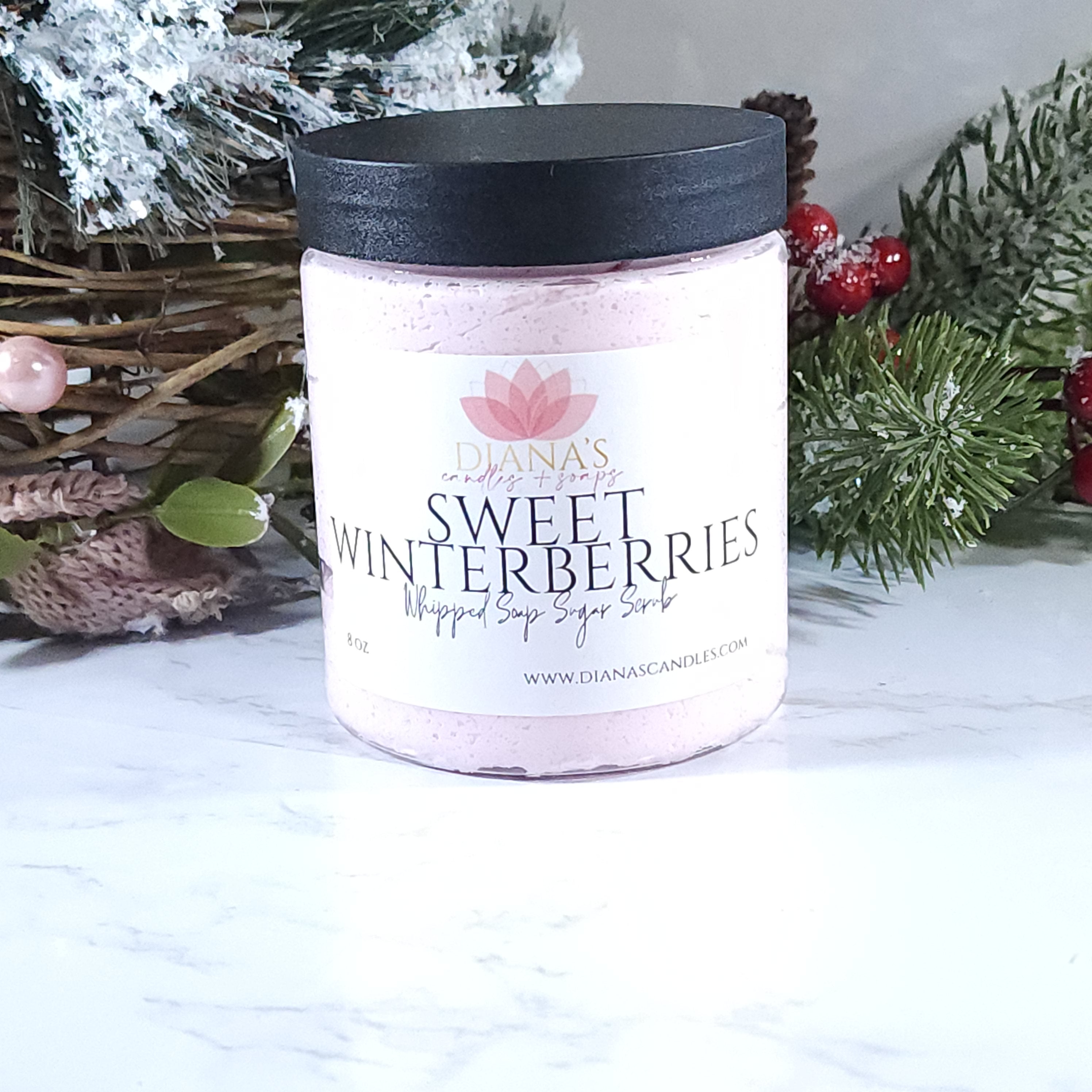 Sweet Winterberry Whipped Soap Scrub Diana's Candles and Soaps