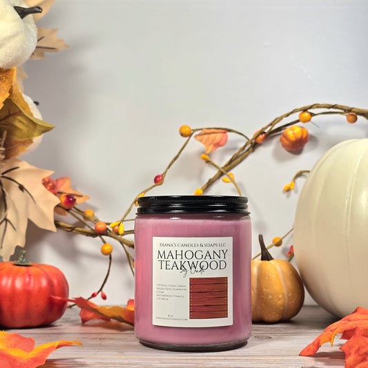 Mahogany Teakwood Candle Diana's Candles and Soaps