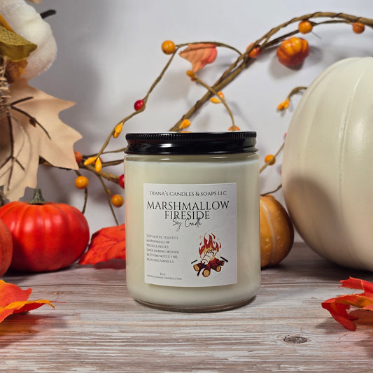 Marshmallow Fireside Candle Diana's Candles and Soaps