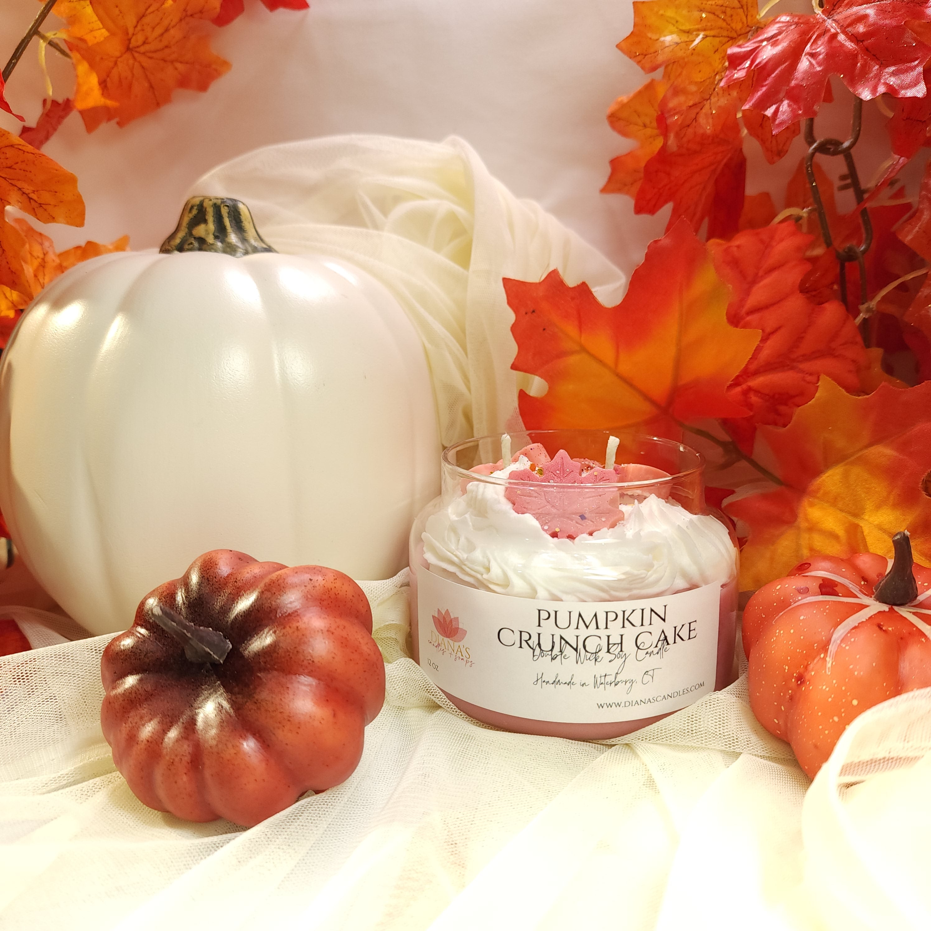 Pumpkin Crunch Cake Double Wick Candle Diana's Candles and Soaps 