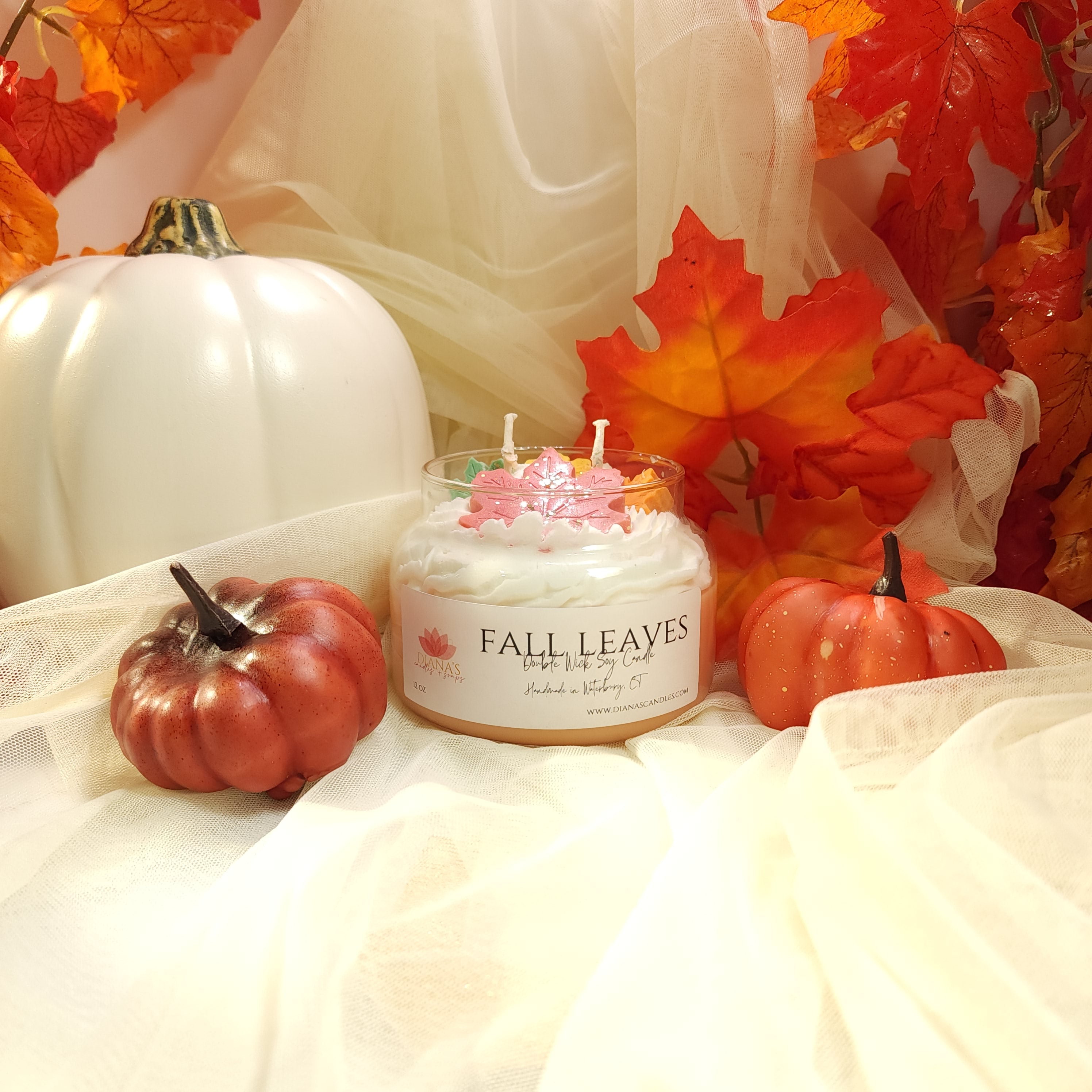 Fall Leaves Double Wick Diana's Candles and Soaps 
