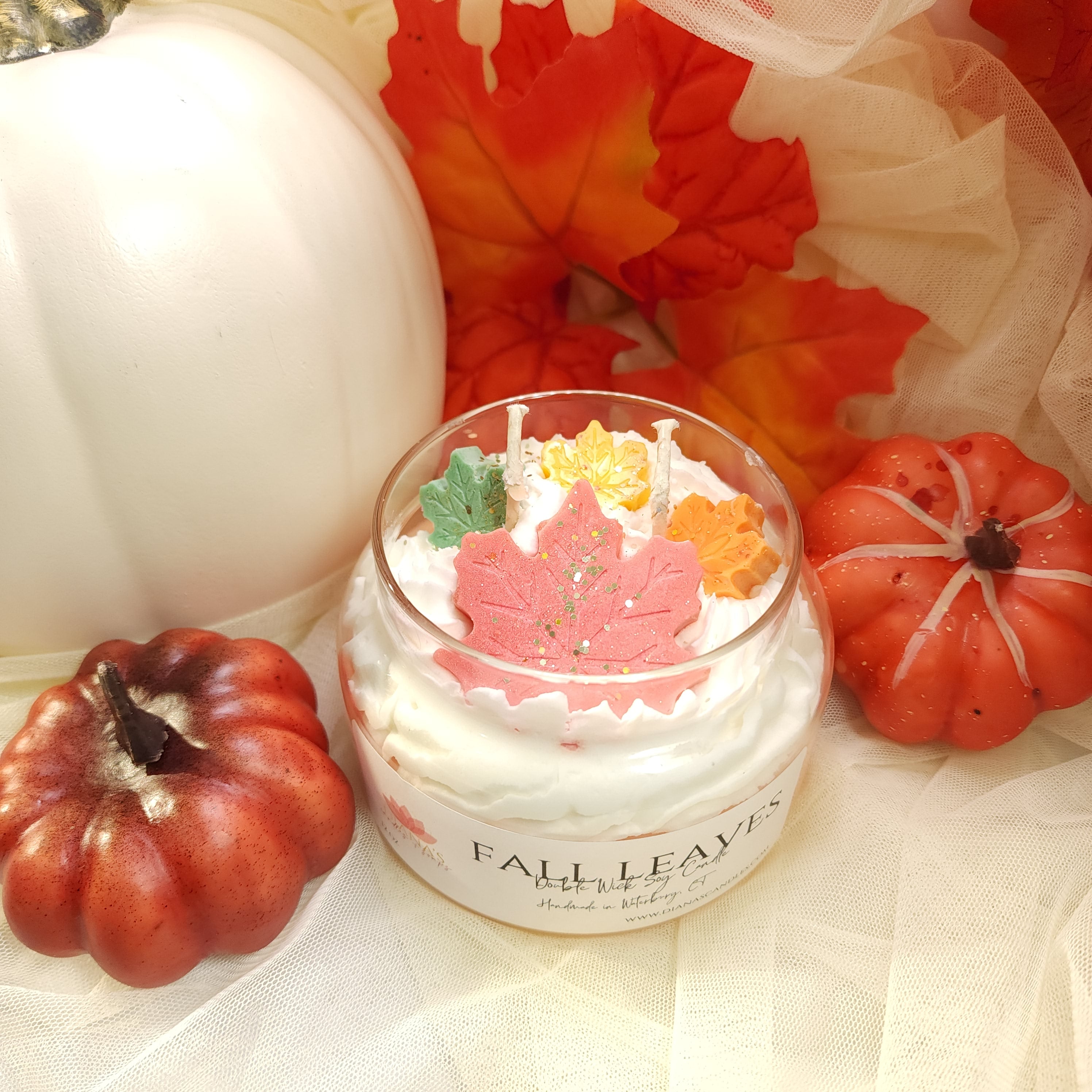 Fall Leaves Double Wick Diana's Candles and Soaps 