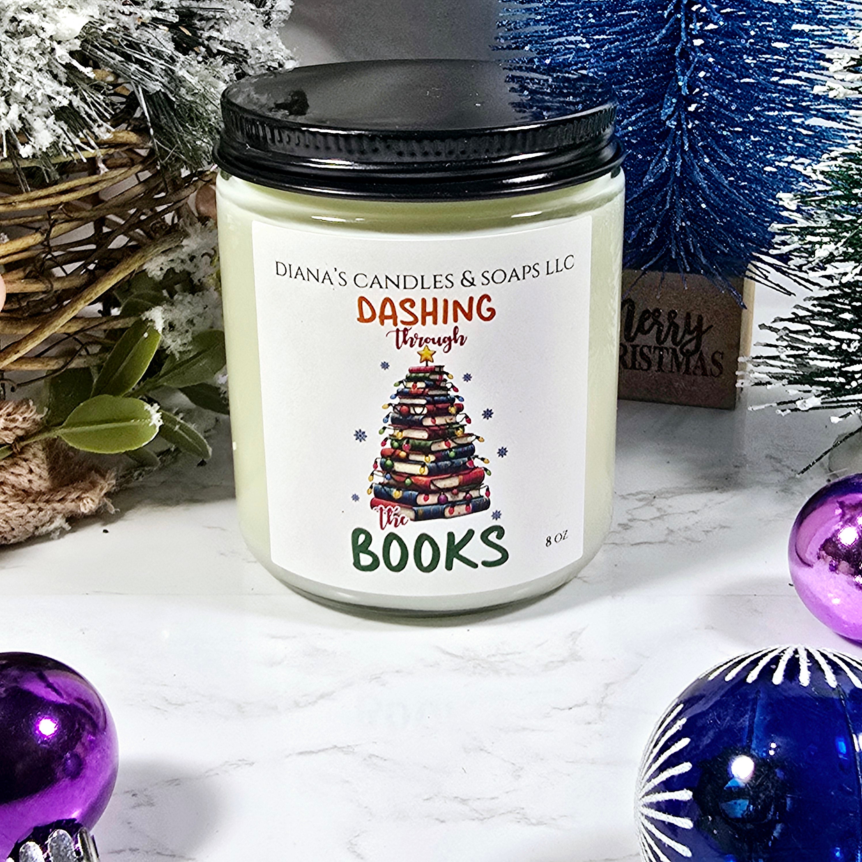 Dashing Through The Books Candle Diana's Candles and Soaps