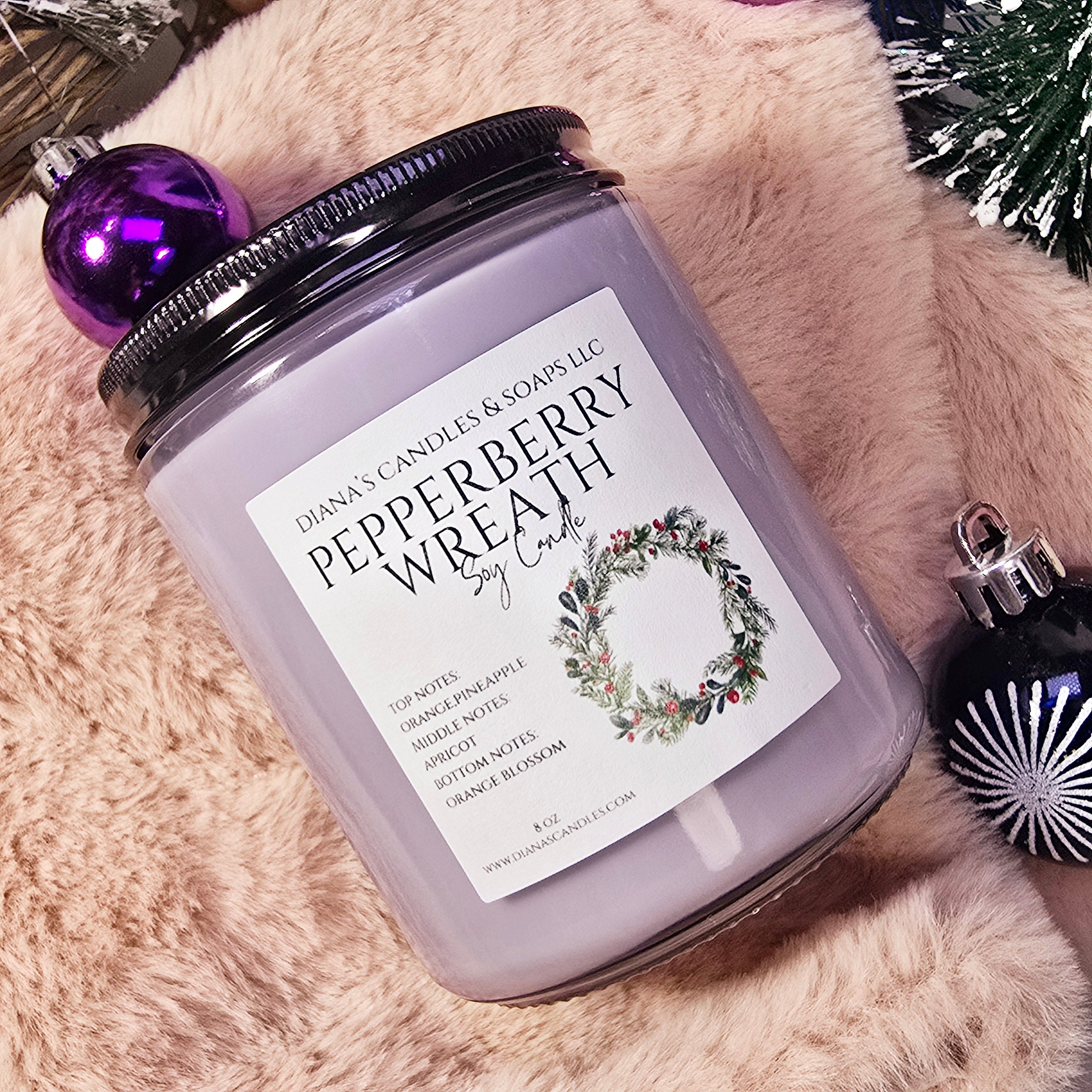 Pepperberry Wreath Candle Diana's Candles and Soaps