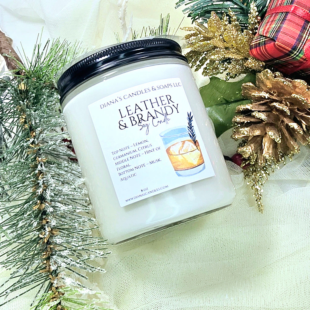 Leather & Brandy Candle Diana's Candles and Soaps