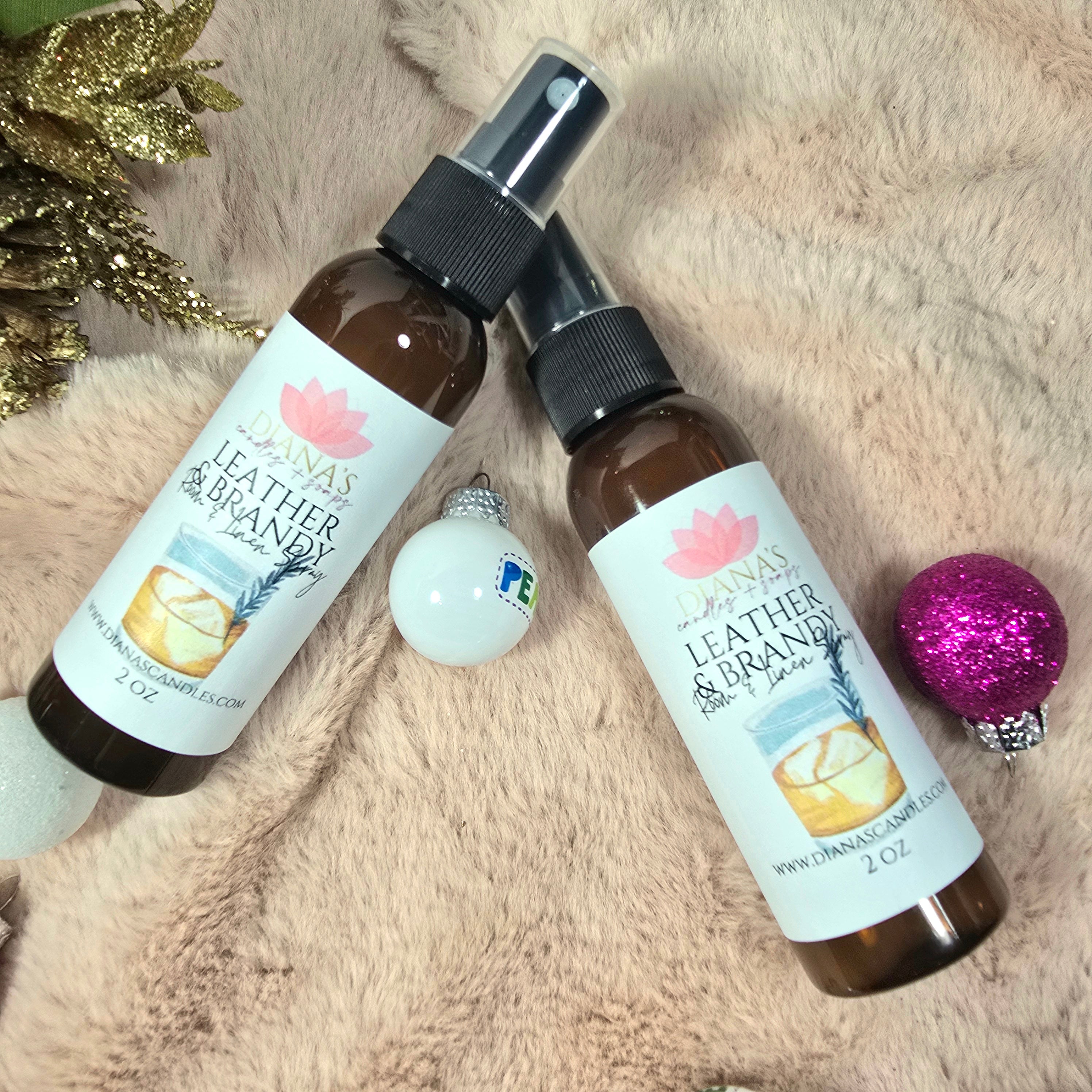 Leather & Brandy Room Spray Diana's Candles and Soaps