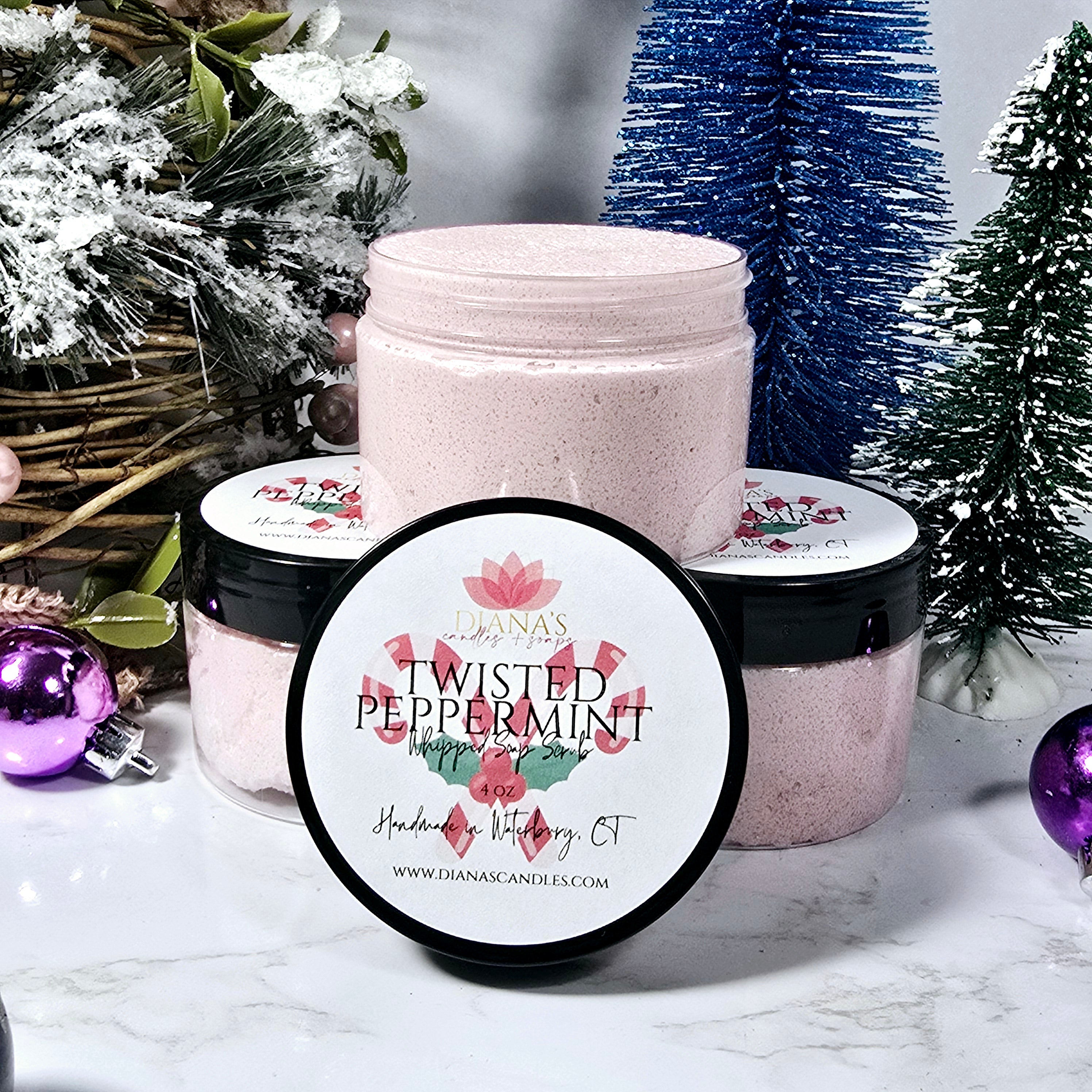 Peppermint Twist Whipped Soap Scrub Diana's Candles and Soaps