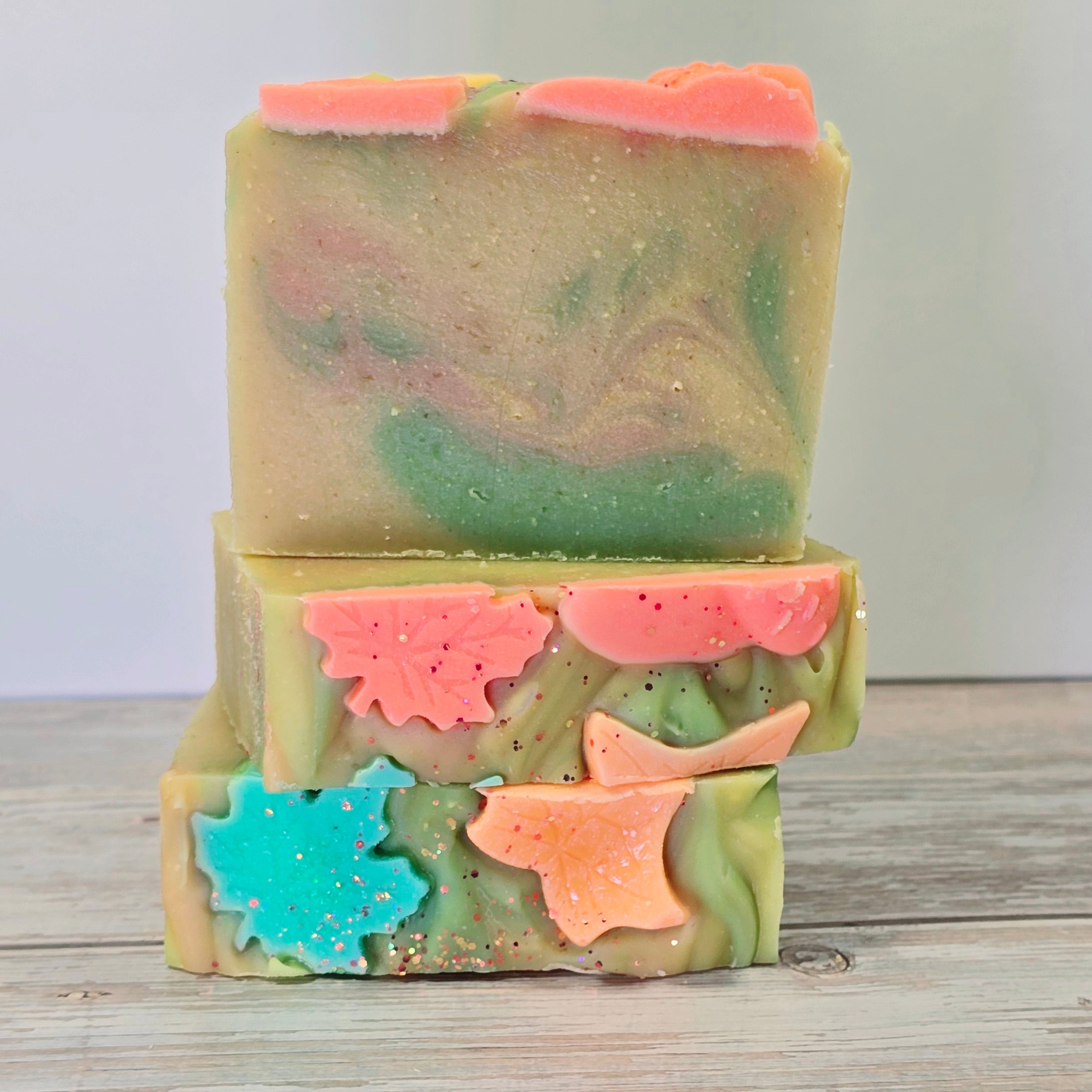 Handcrafted autumn soap with pumpkin purée and cozy fragrance