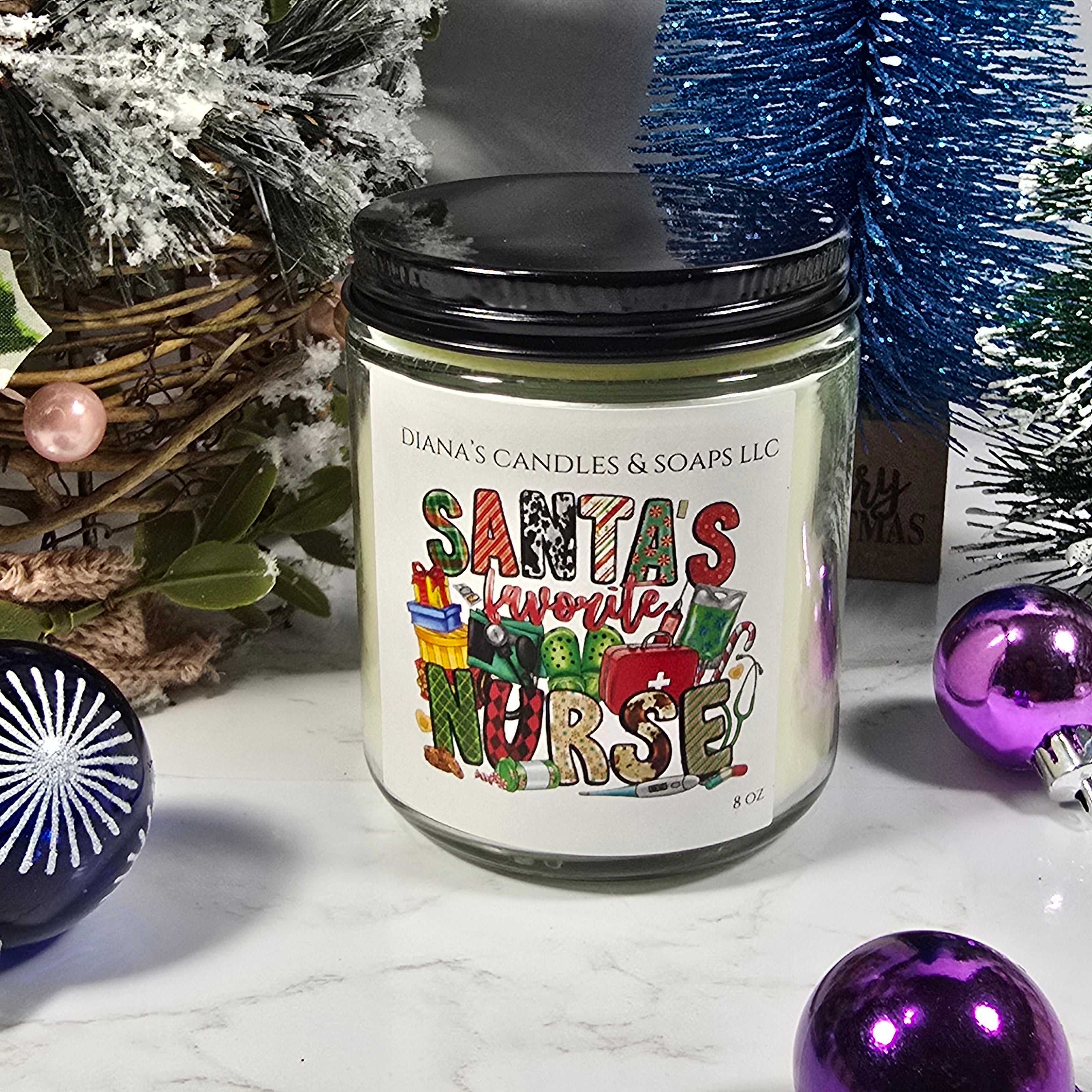 Santa's Favorite Nurse Candle Diana's Candles and Soaps