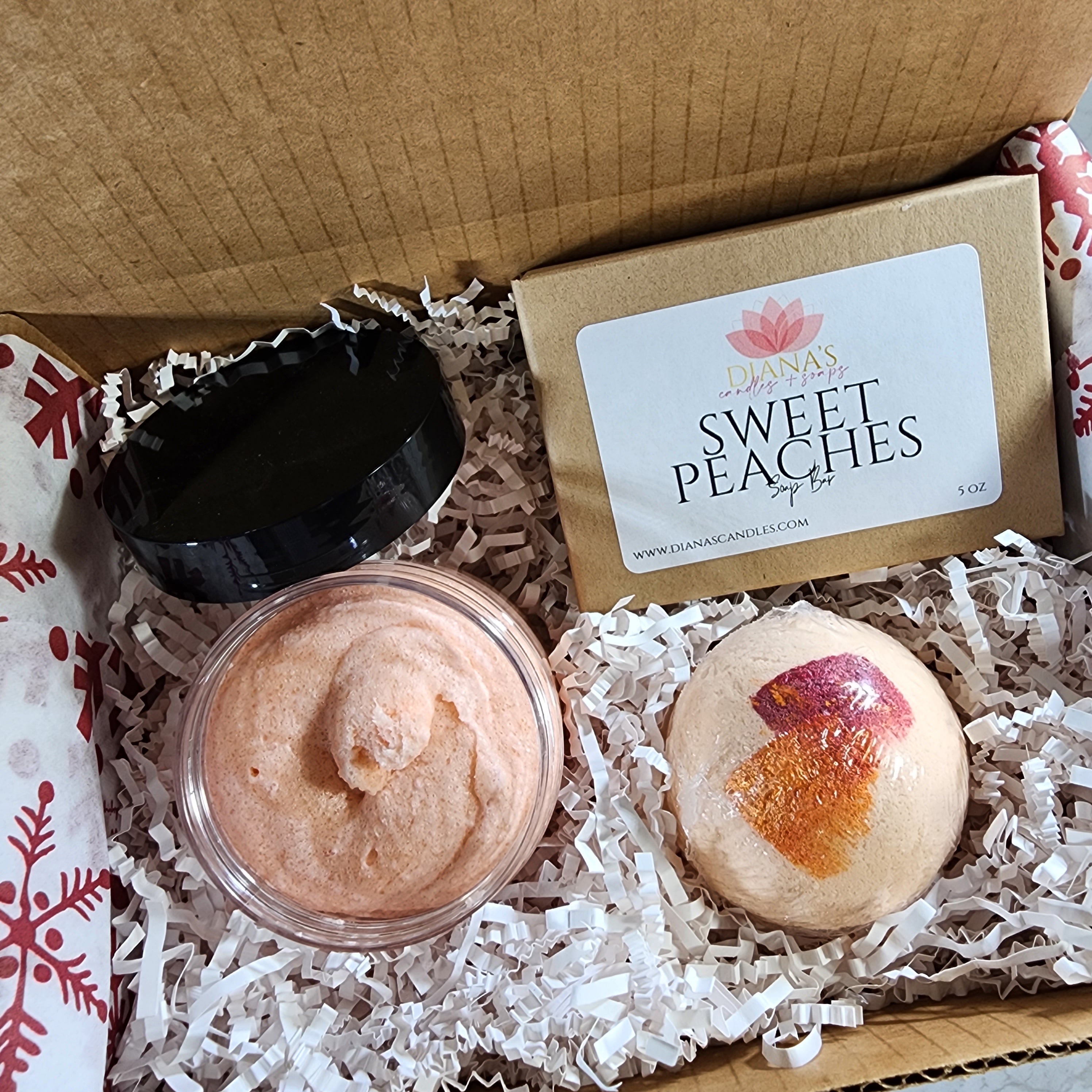 Sweet Peaches Gift Set Diana's Candles and Soaps
