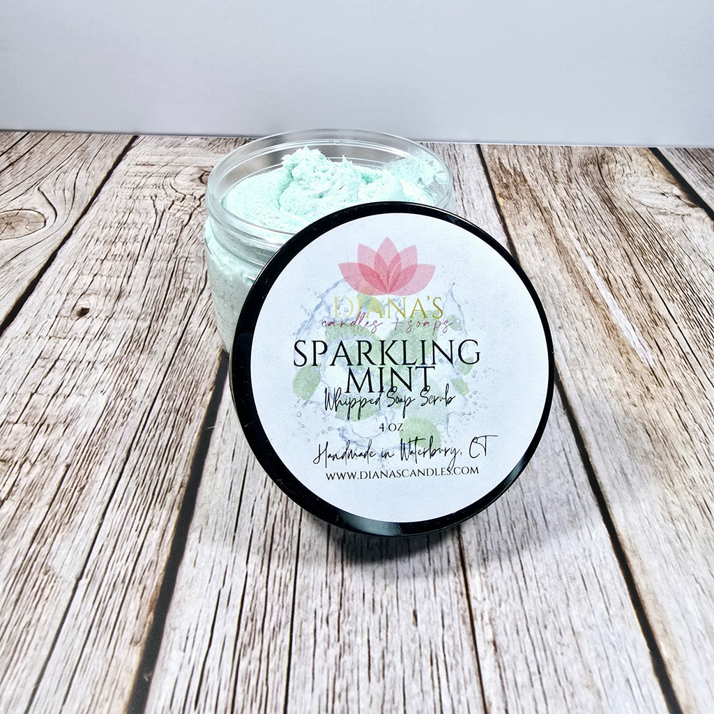 Sparkling Mint Whipped Soap Scrub Diana's Candles and Soaps