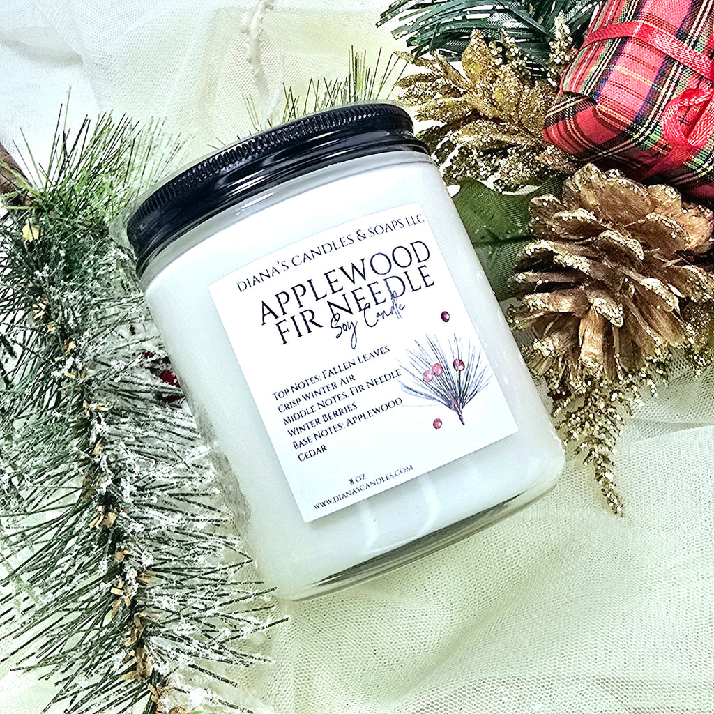 Apple Fir Needle Holiday Candle Diana's Candles and Soaps