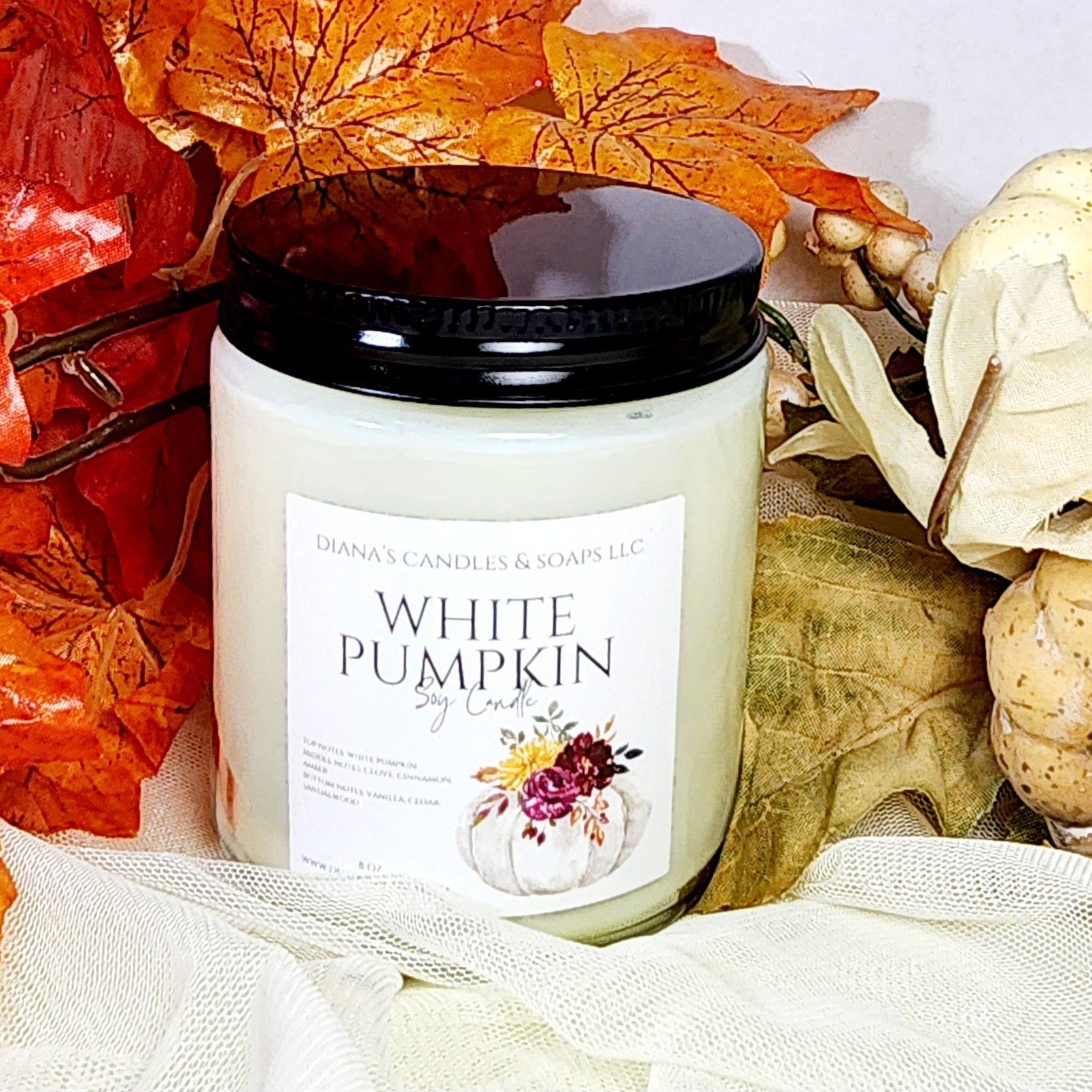 White Pumpkin Classic Candle Diana's Candles and Soaps