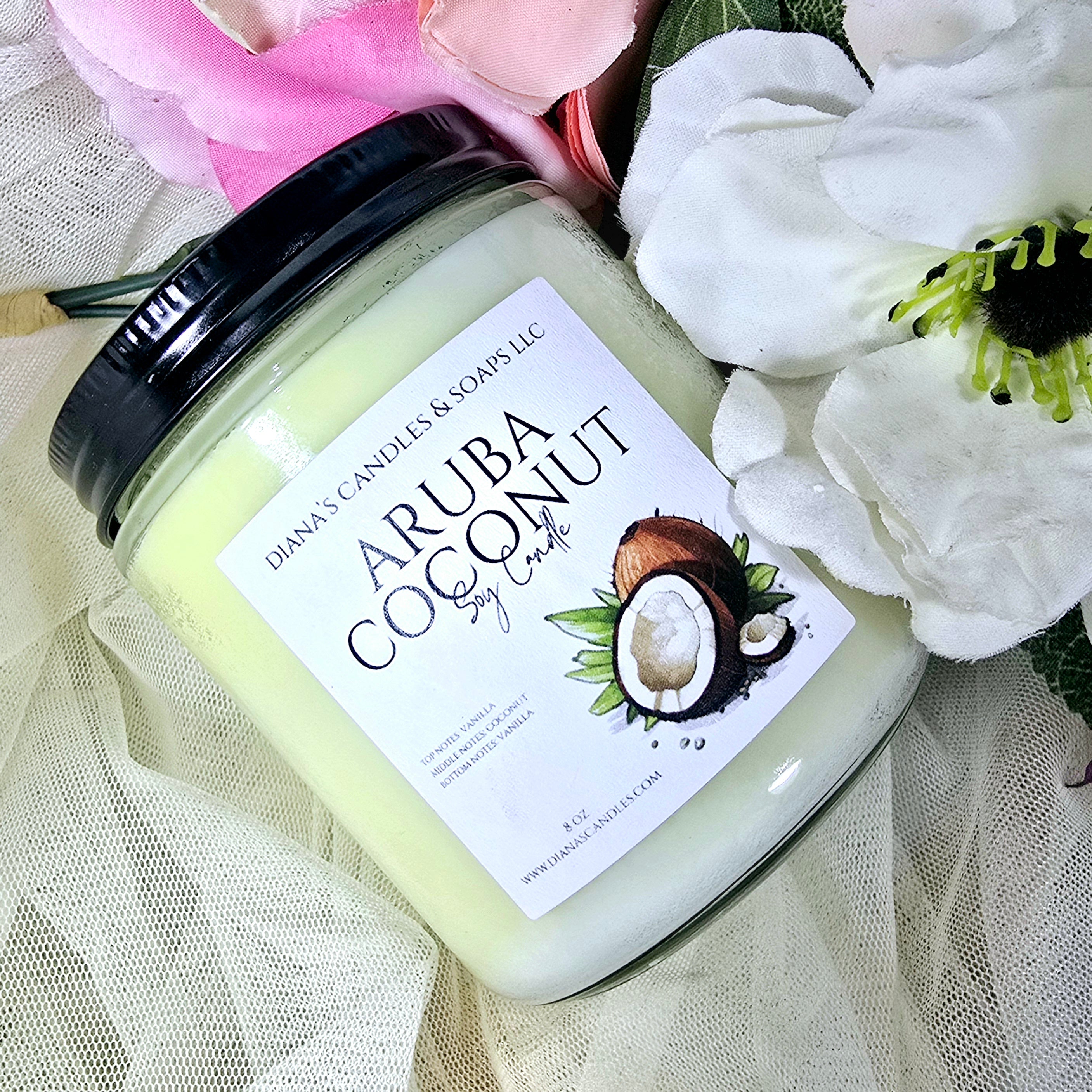 Aruba Coconut Jar Candle Diana's Candles and Soaps