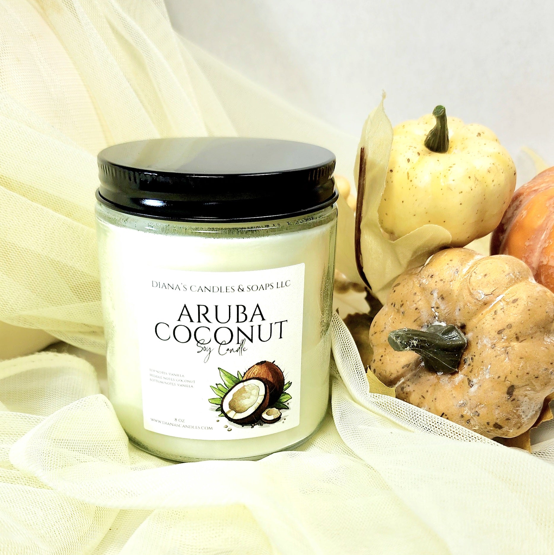 Aruba Coconut Jar Candle Diana's Candles and Soaps