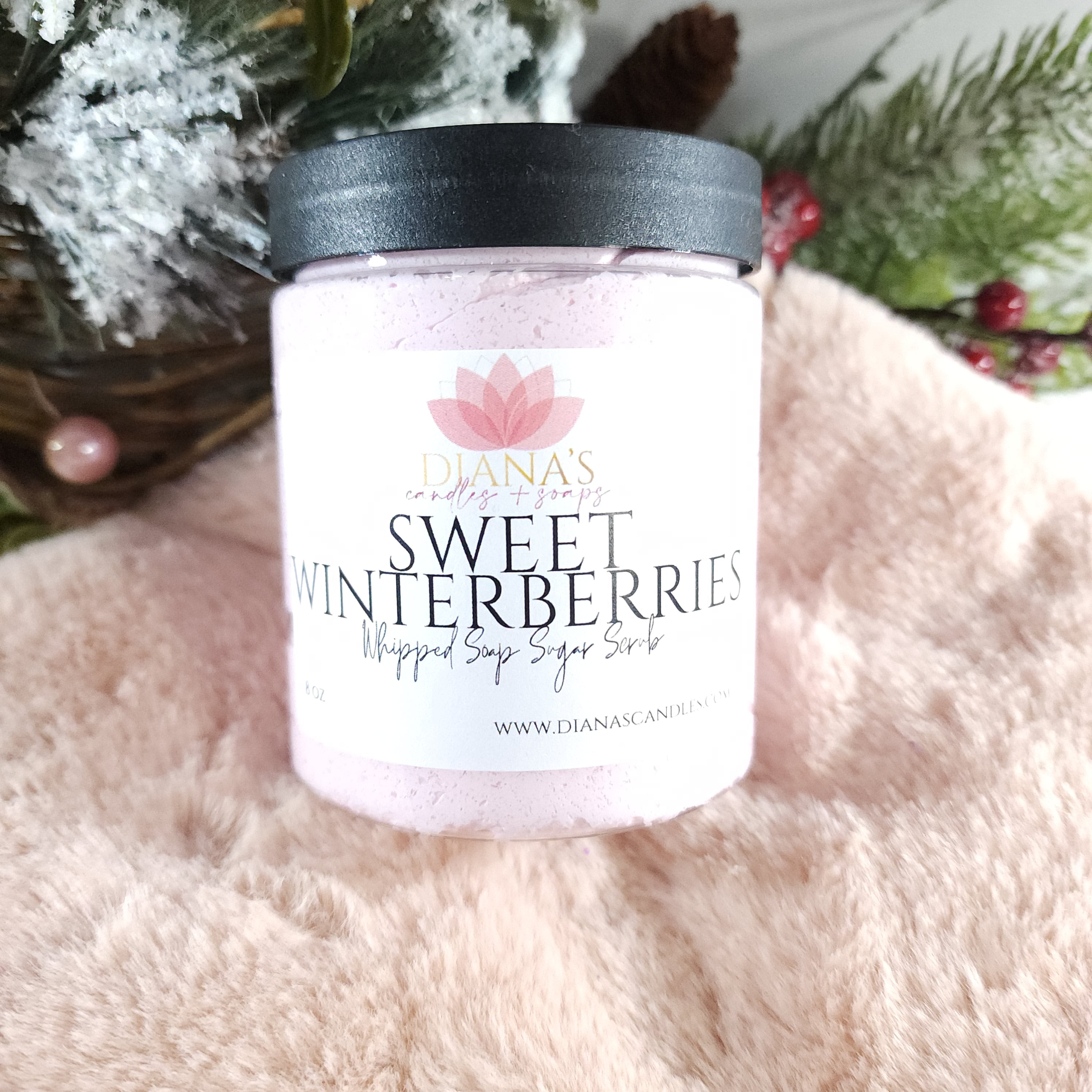 Sweet Winterberry Whipped Soap Scrub Diana's Candles and Soaps