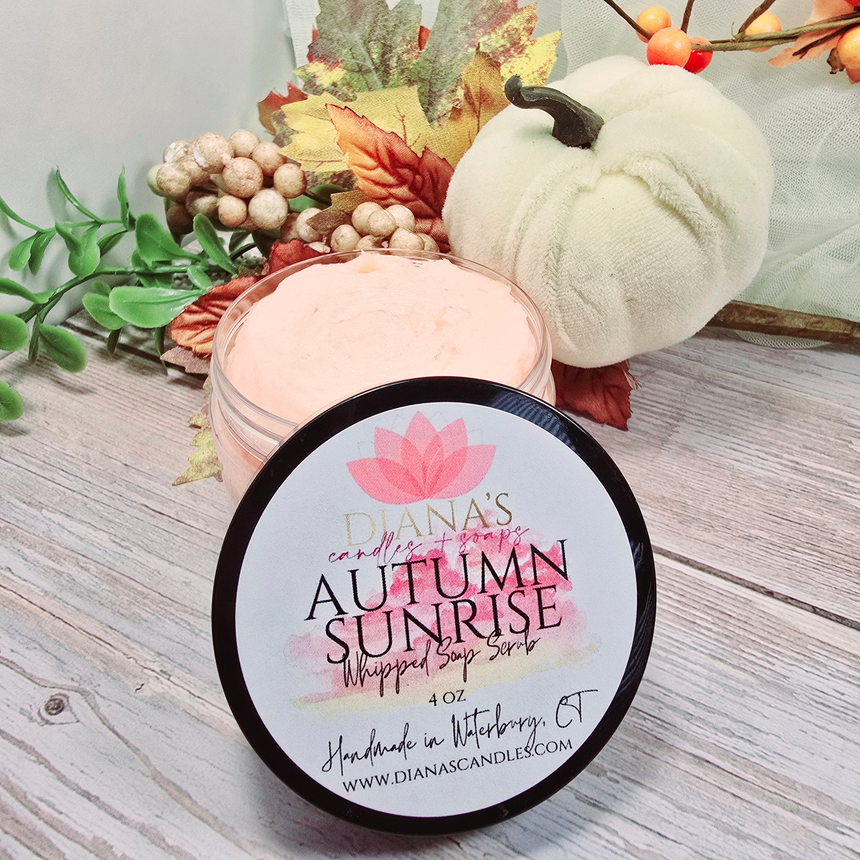 Autumn Sunrise Whipped Soap Scrub Diana's Candles and Soaps