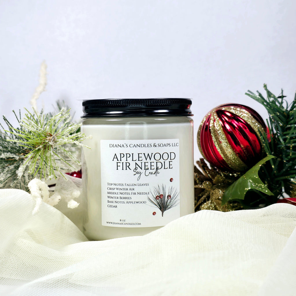 Apple Fir Needle Holiday Candle Diana's Candles and Soaps