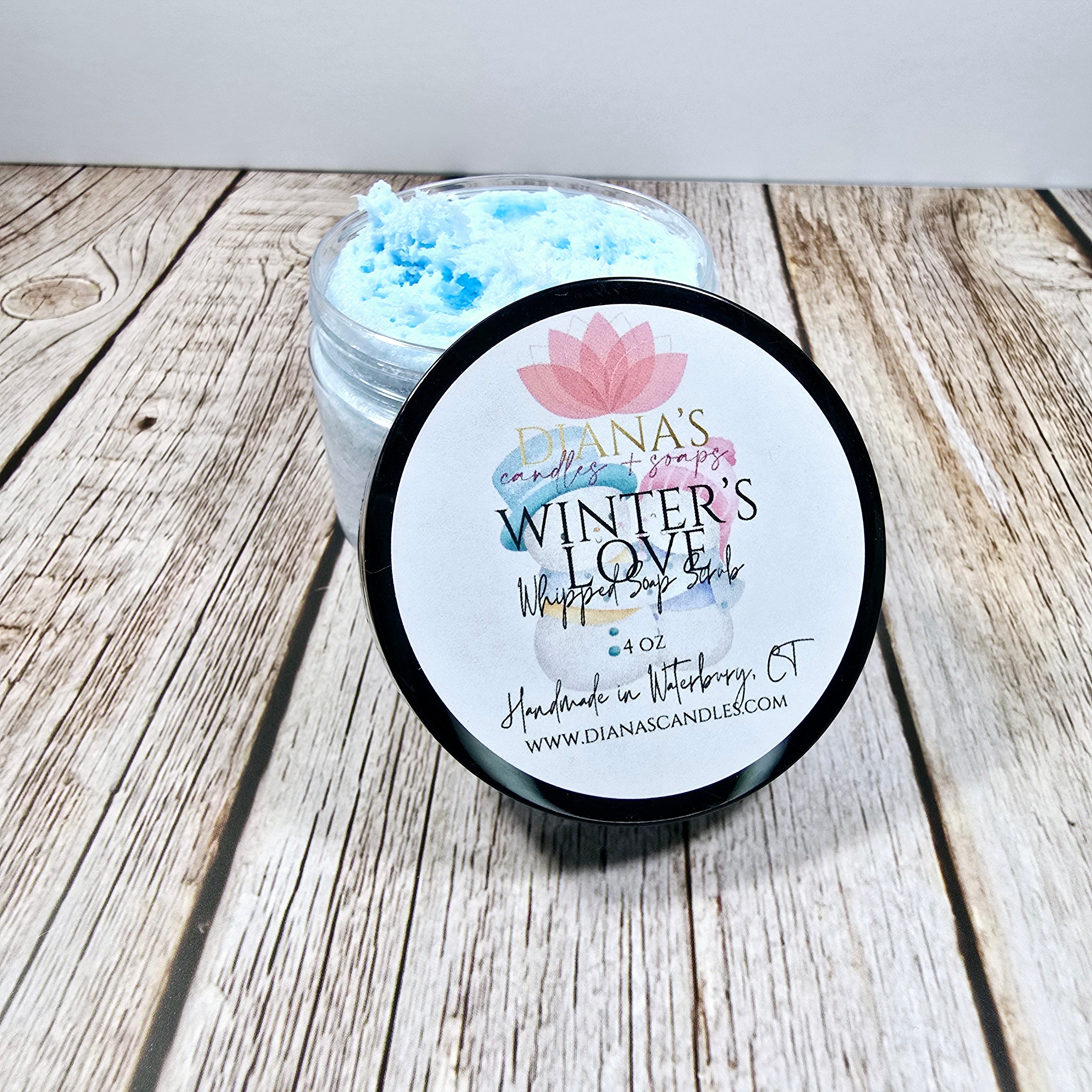 Winter's Love Whipped Soap Scrub Diana's Candles and Soaps