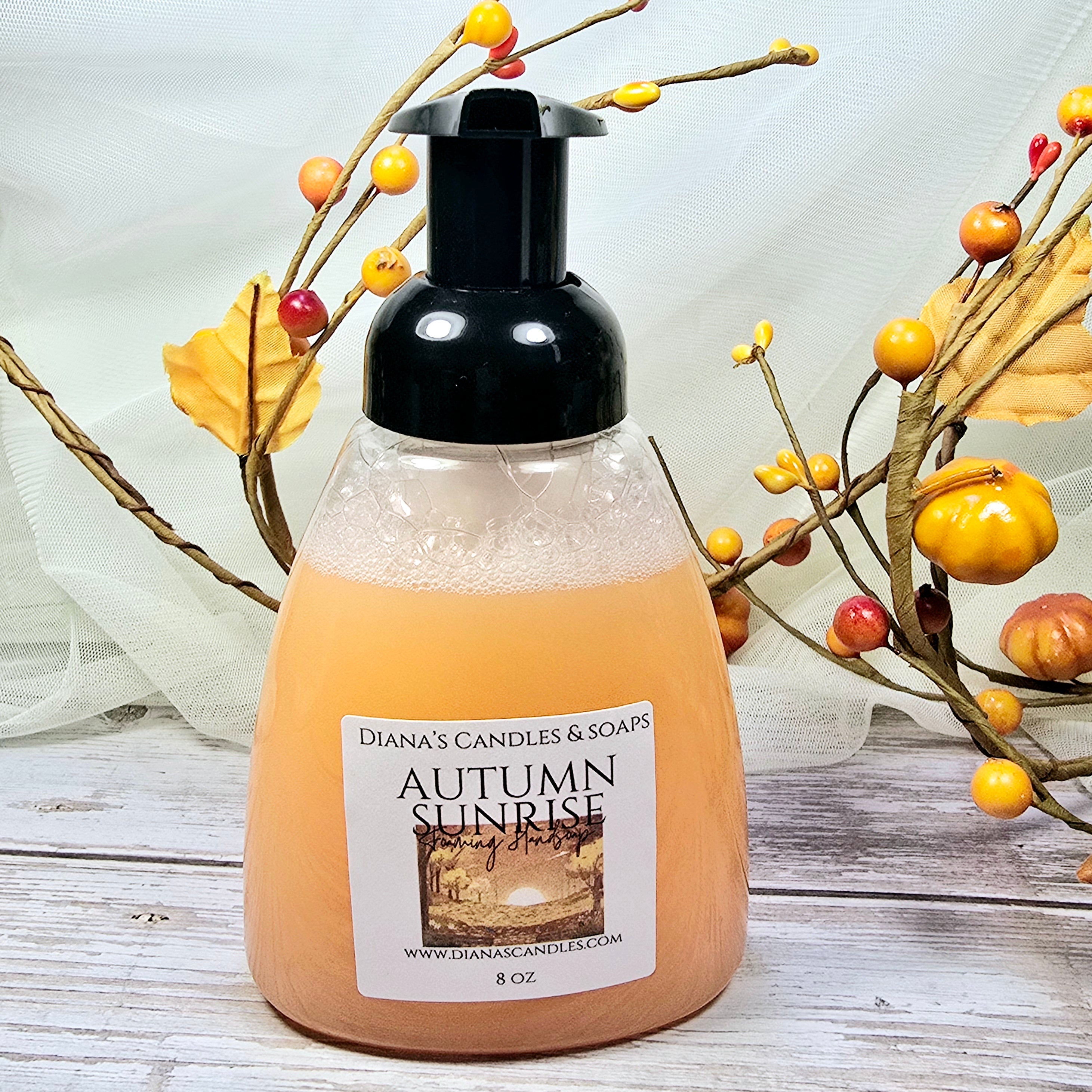 Warm citrus and spice scented foaming hand soap