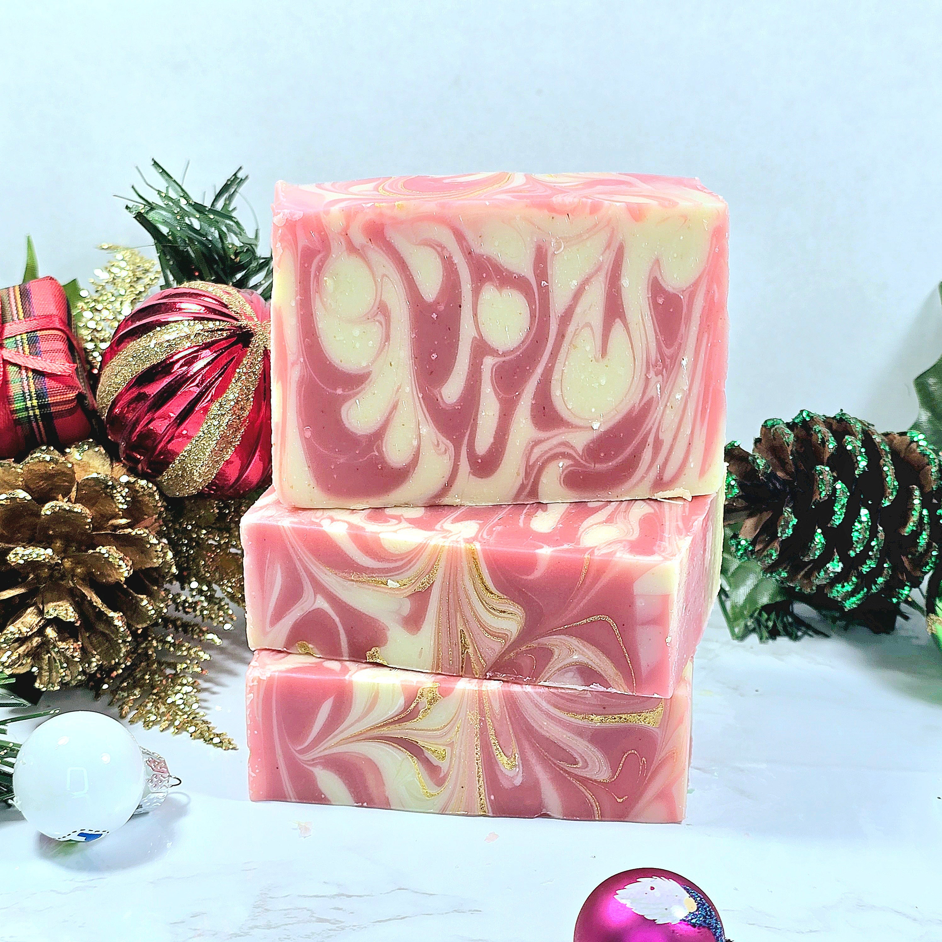Peppermint Twist Holiday Soap Bar Diana's Candles and Soaps