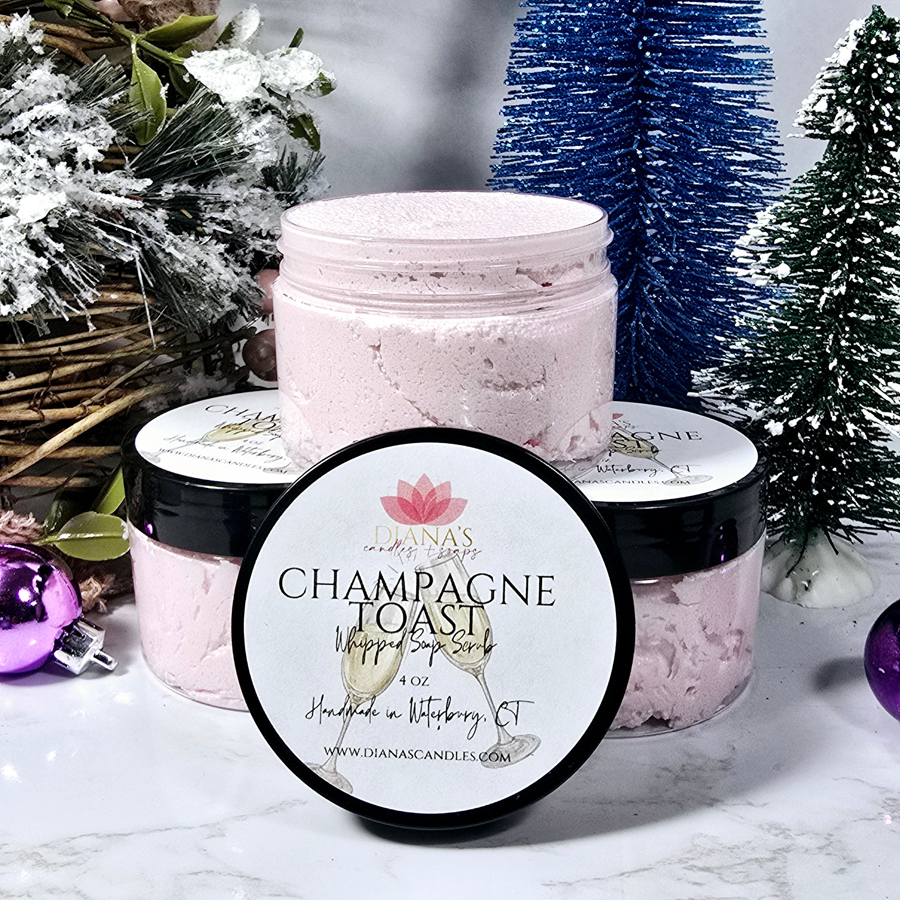 Champagne Toast Whipped Soap Scrub Diana's Candles and Soaps