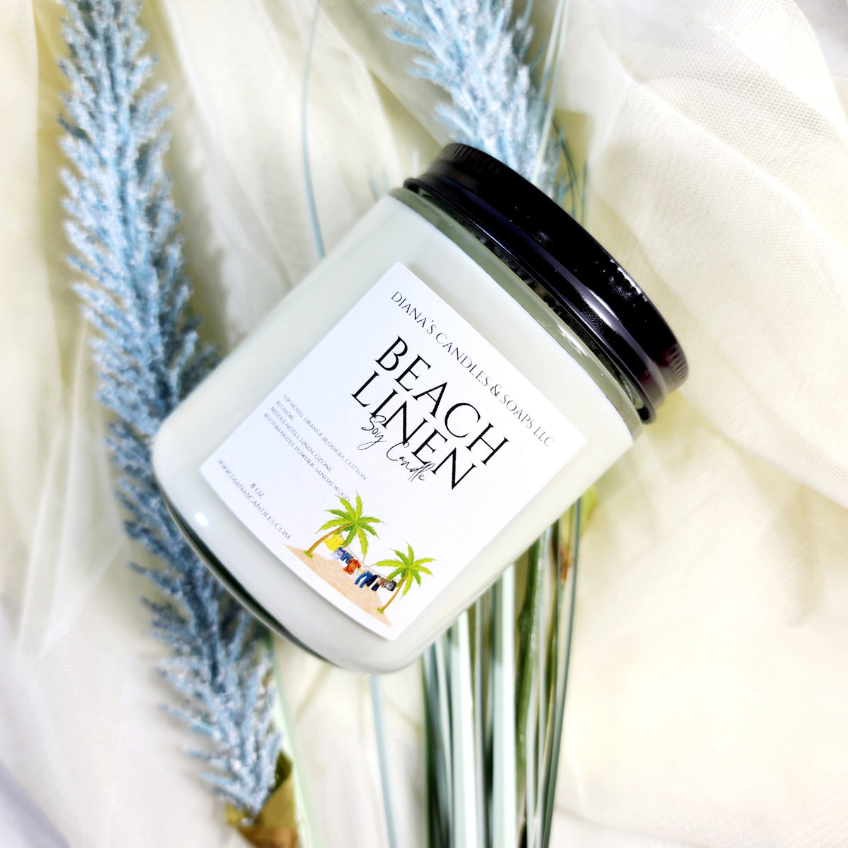 Beach Linen Jar Candle Diana's Candles and Soaps