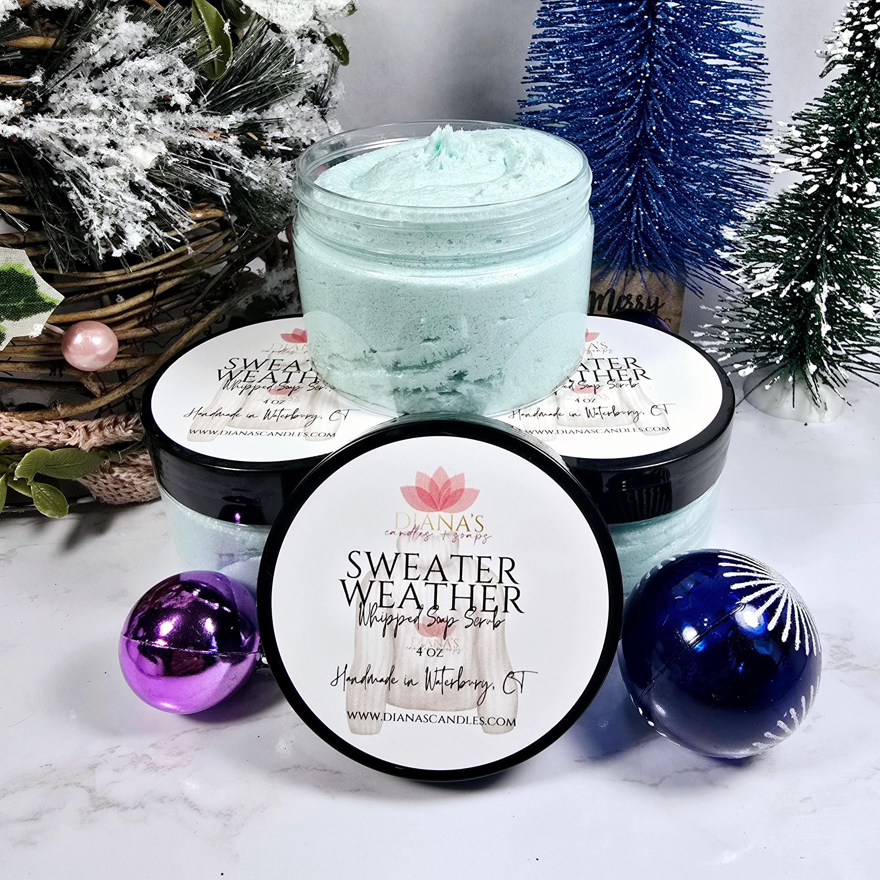 Sweater Weather Whipped Soap Scrub Diana's Candles and Soaps