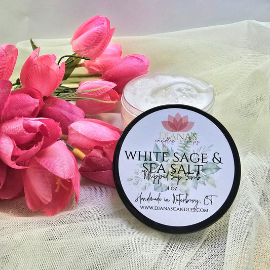 White Sage & Sea Salt Whipped Scrub Diana's Candles and Soaps