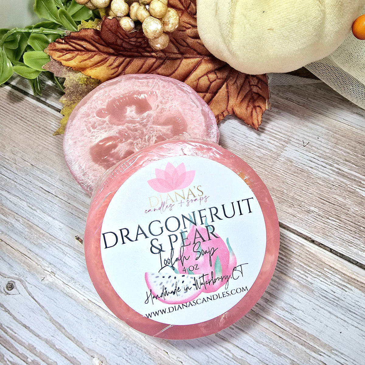 Dragonfruit & Pear Loofah Soap Diana's Candles and Soaps