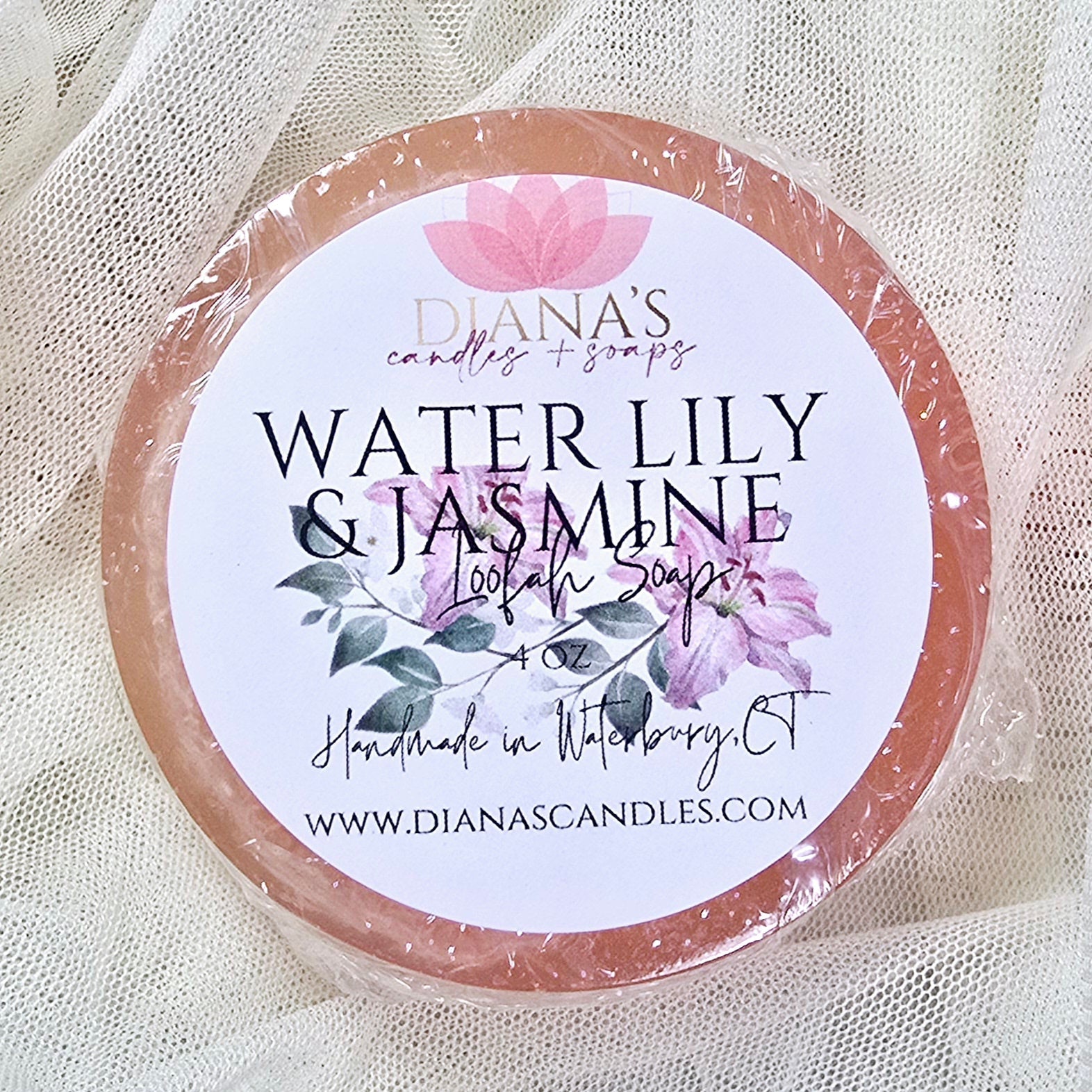 Waterlily & Jasmine Loofah Soap Diana's Candles and Soaps