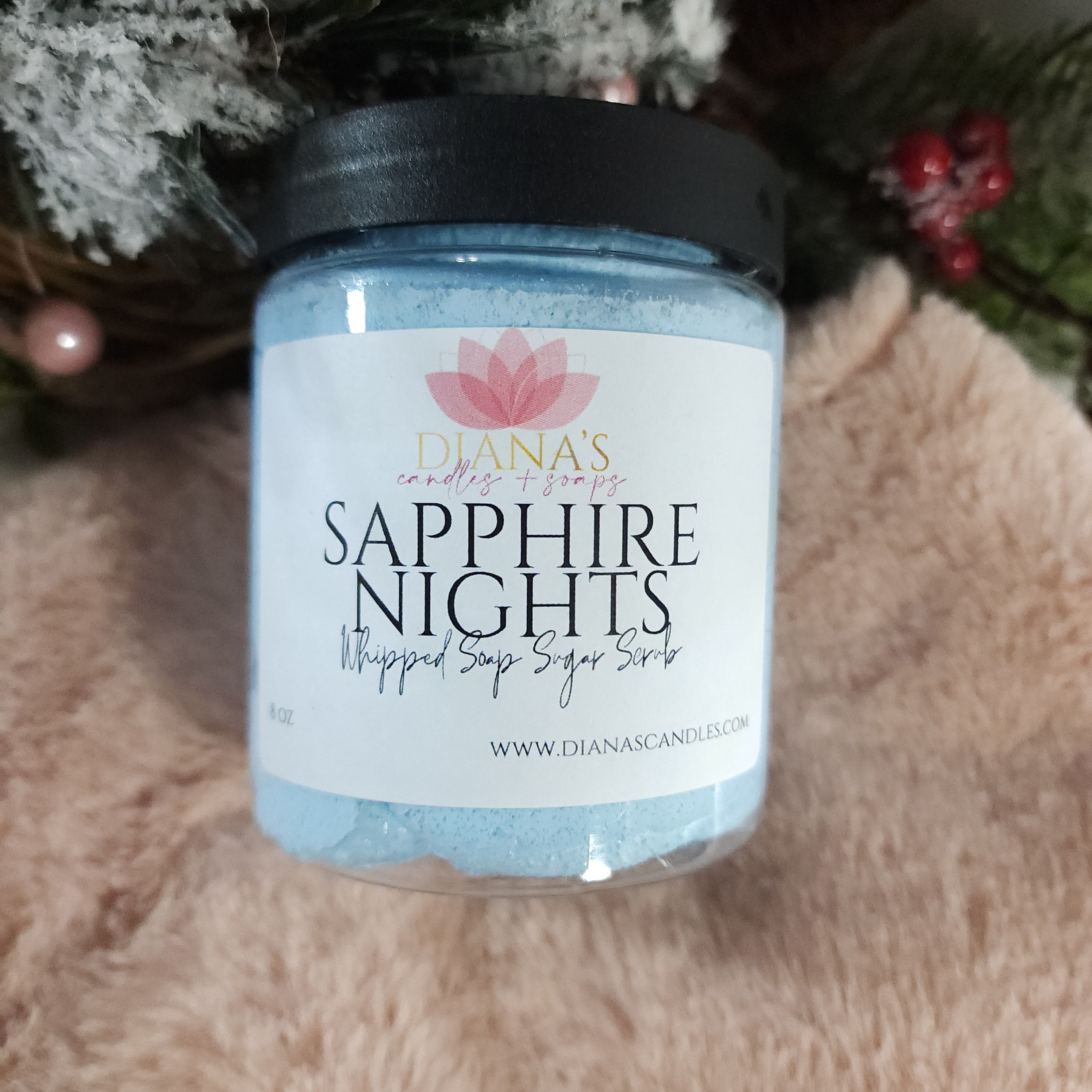 Sapphire Nights Whipped Soap Scrub Diana's Candles and Soaps