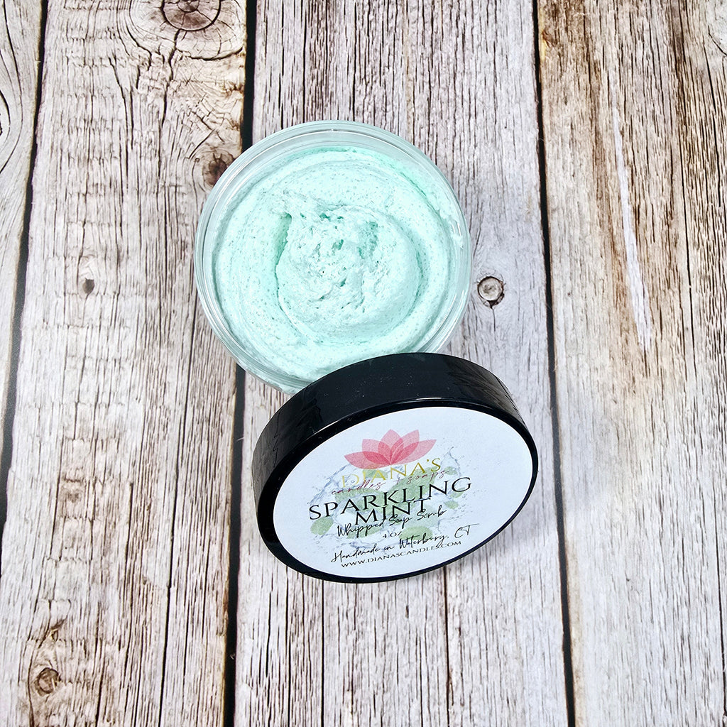 Sparkling Mint Whipped Soap Scrub Diana's Candles and Soaps