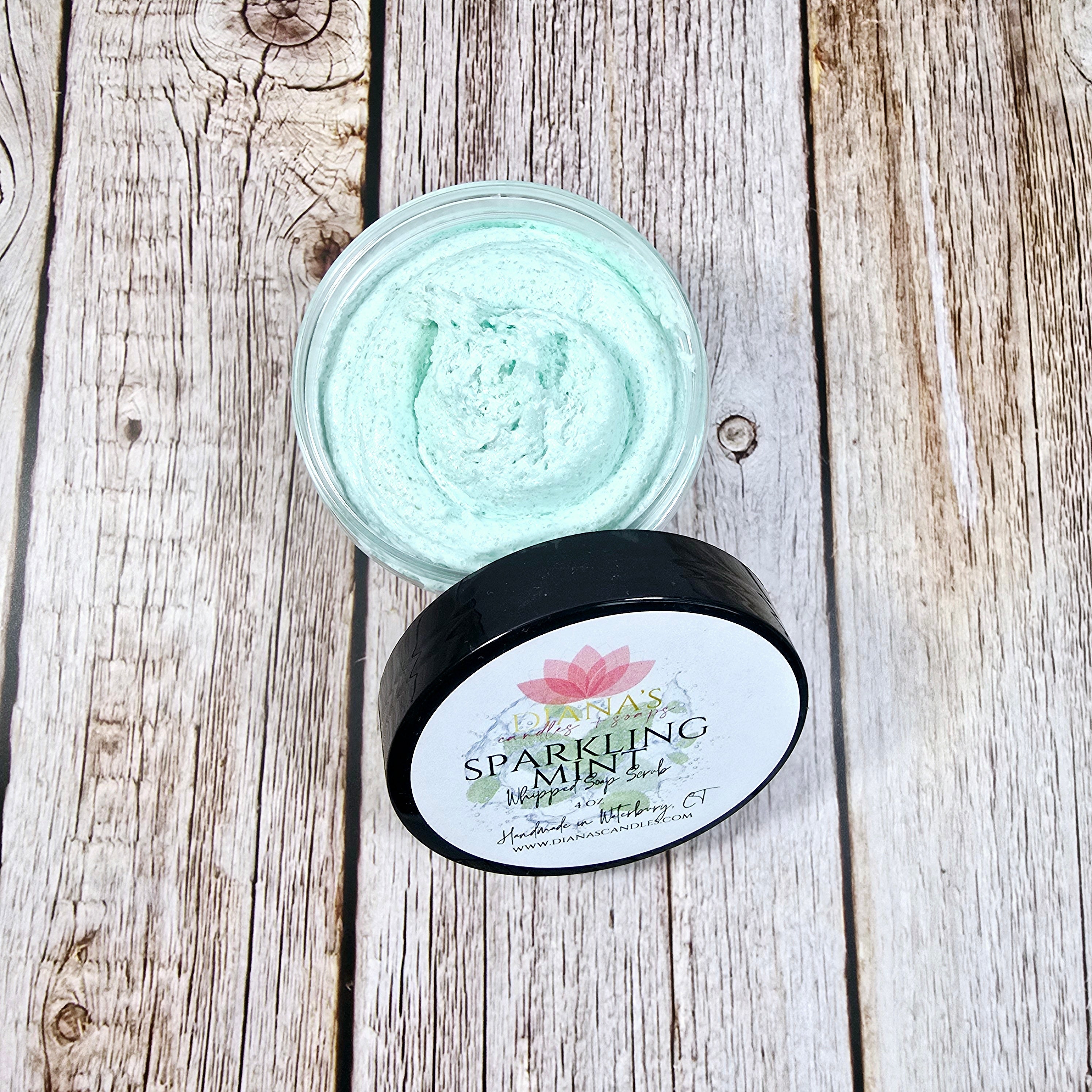 Sparkling Mint Whipped Soap Scrub Diana's Candles and Soaps