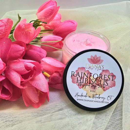 Rainforest Hibiscus Whipped Soap Scrub Diana's Candles and Soaps