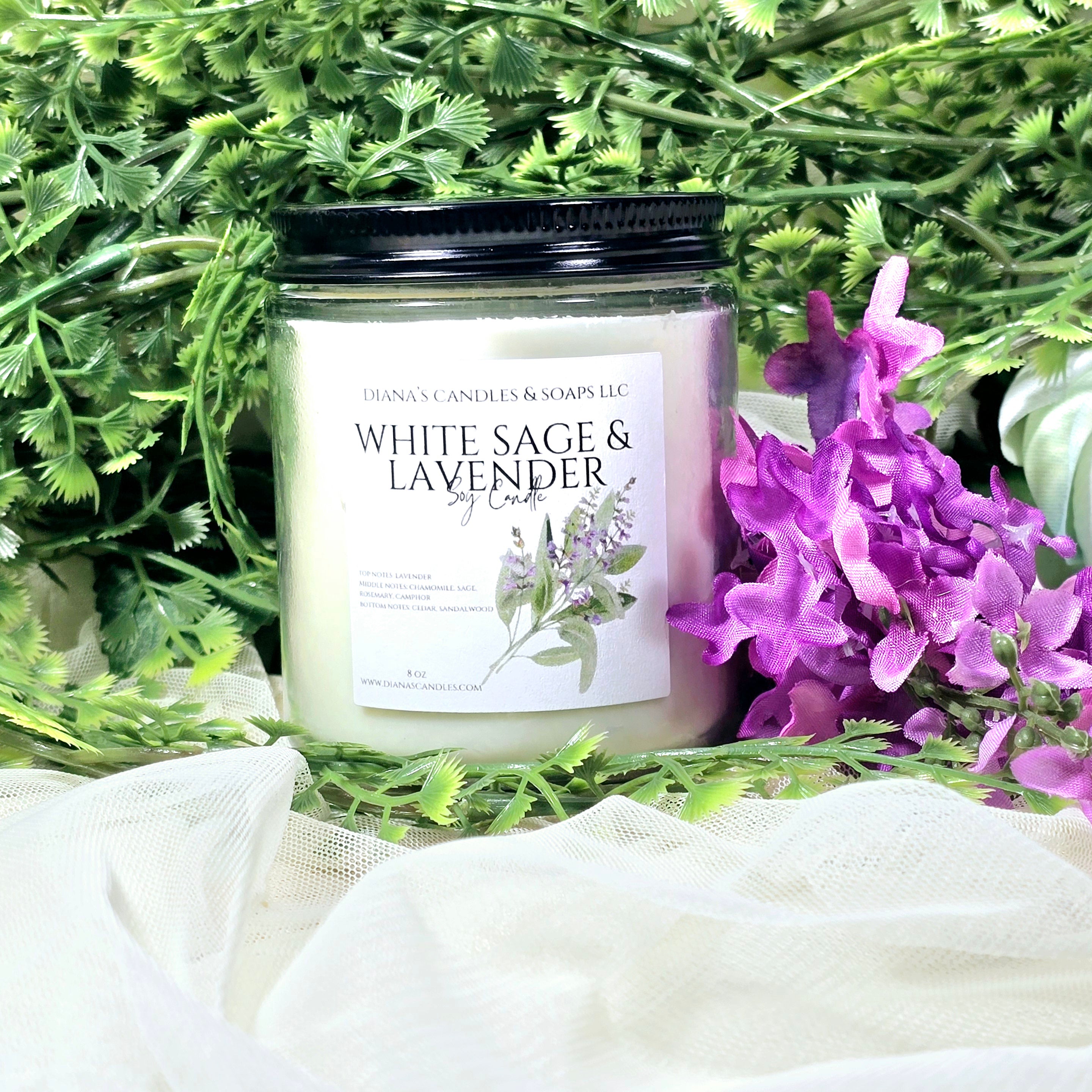 White Sage & Lavender Candle Diana's Candles and Soaps