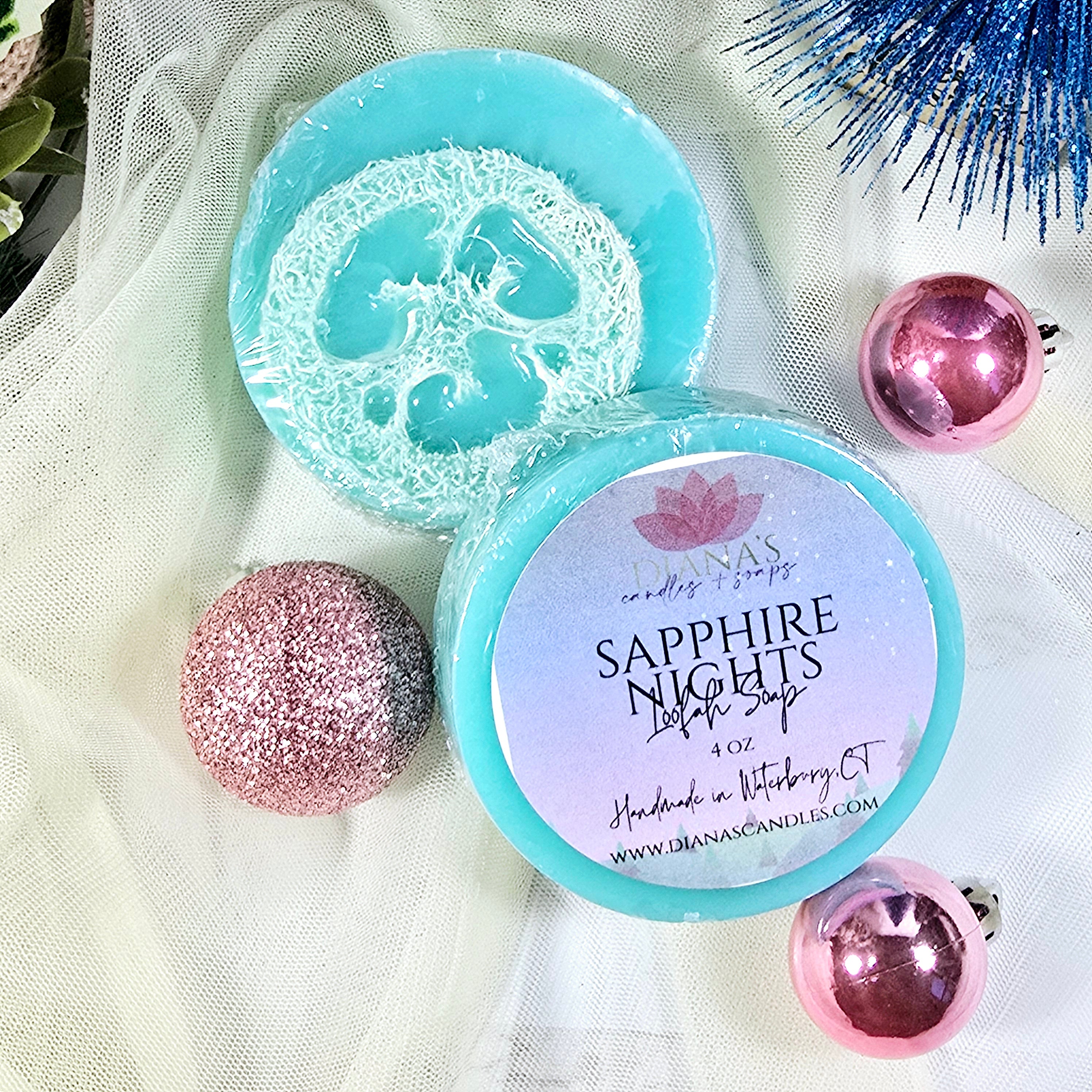 Sapphire Nights Loofah Soap Diana's Candles and Soaps