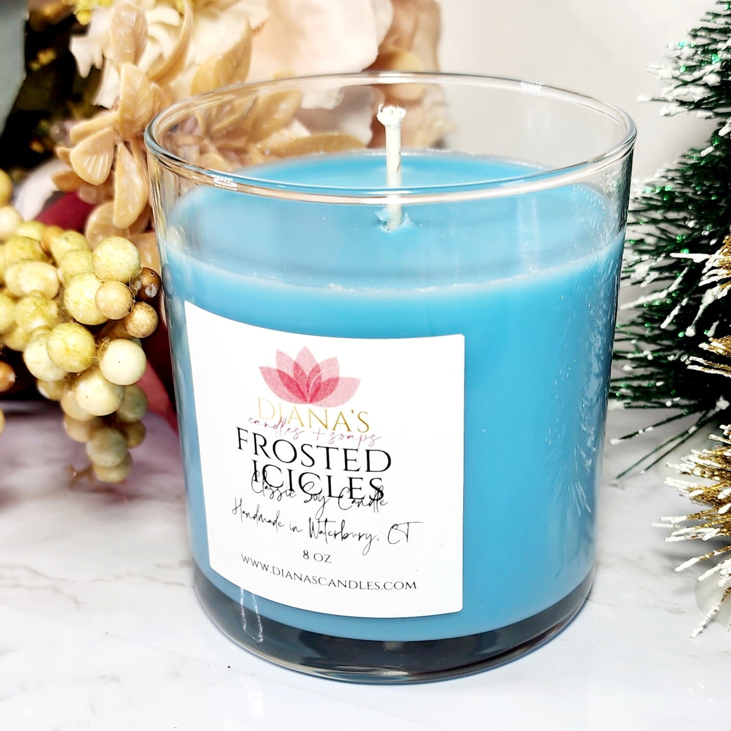 Frosted Icicles Candle - Diana's Candles and Soaps 