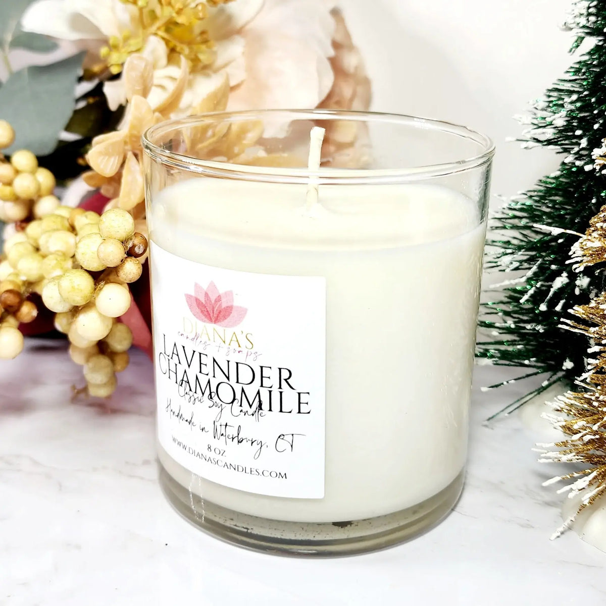 Lavender & Chamomile Jar Candle - Diana's Candles and Soaps 
