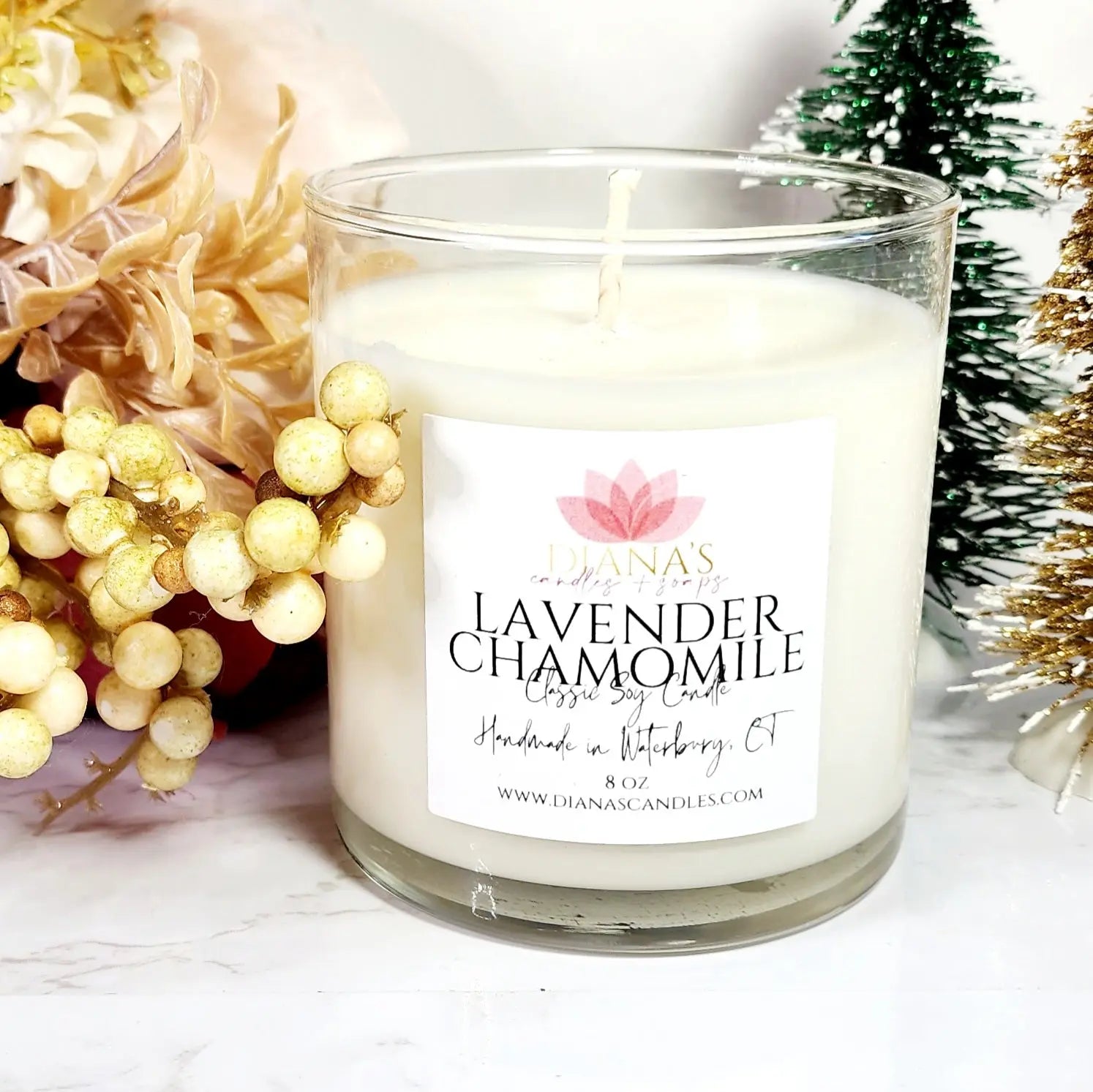 Lavender & Chamomile Jar Candle - Diana's Candles and Soaps 